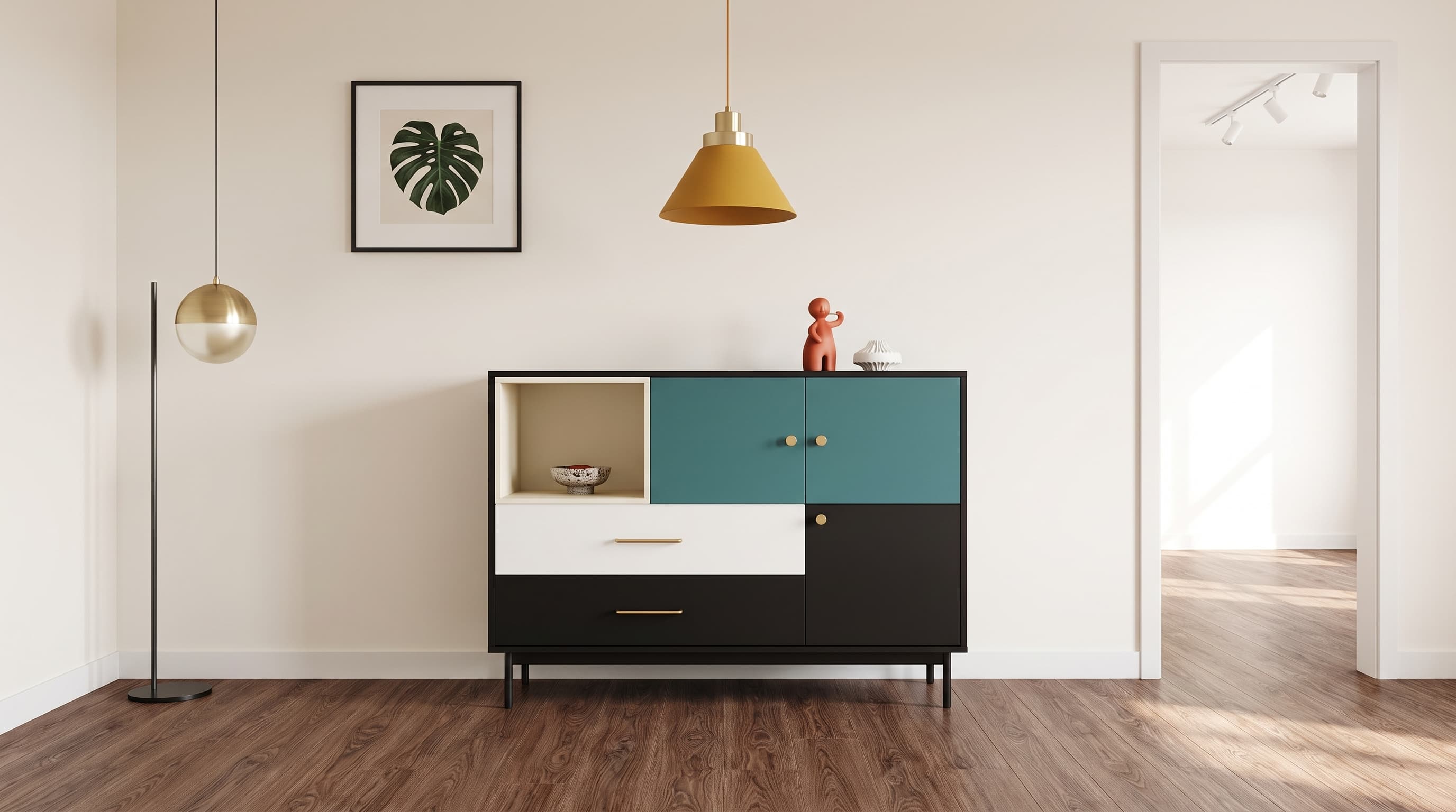 Warm brown Siberian Oak flooring in a modern interior with neutral furnishings, soft light and a natural rustic character