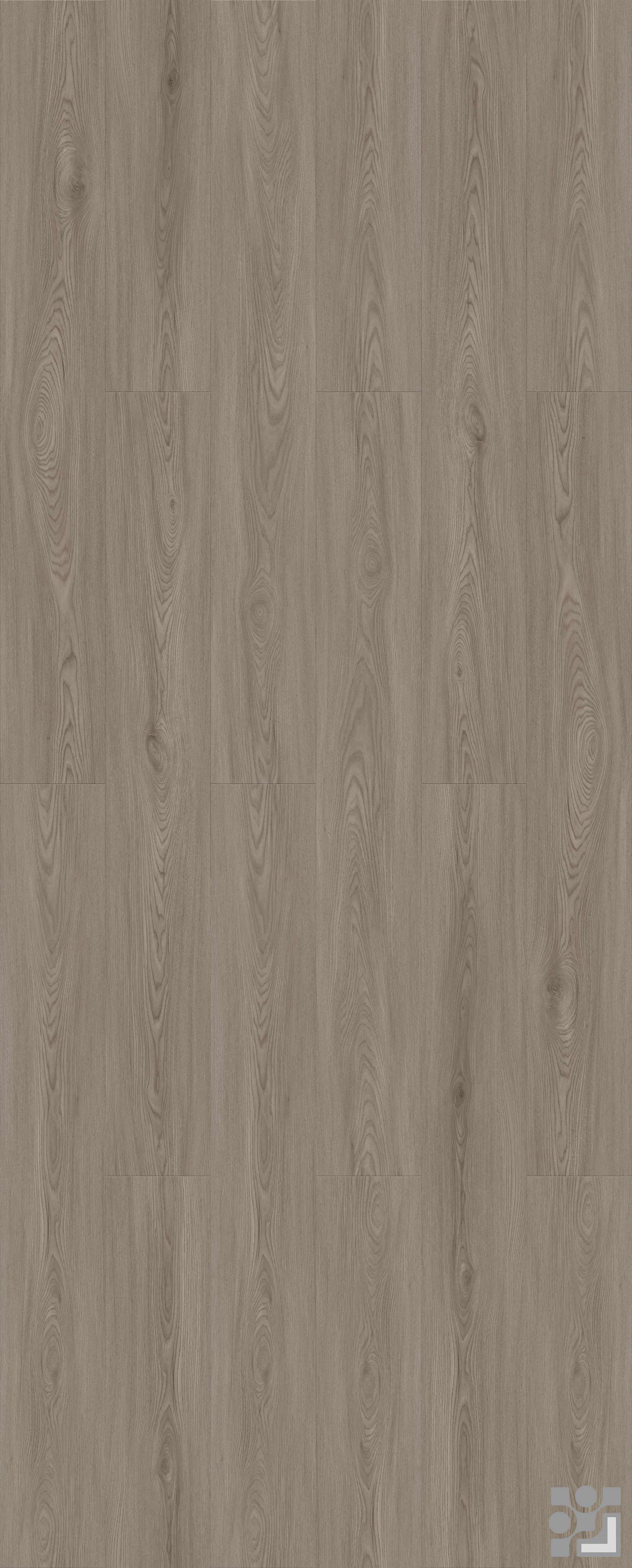 Soft grey-beige Charles Oak flooring decorative paper with fine straight grain, slender cathedral patterns and subtle natural knots