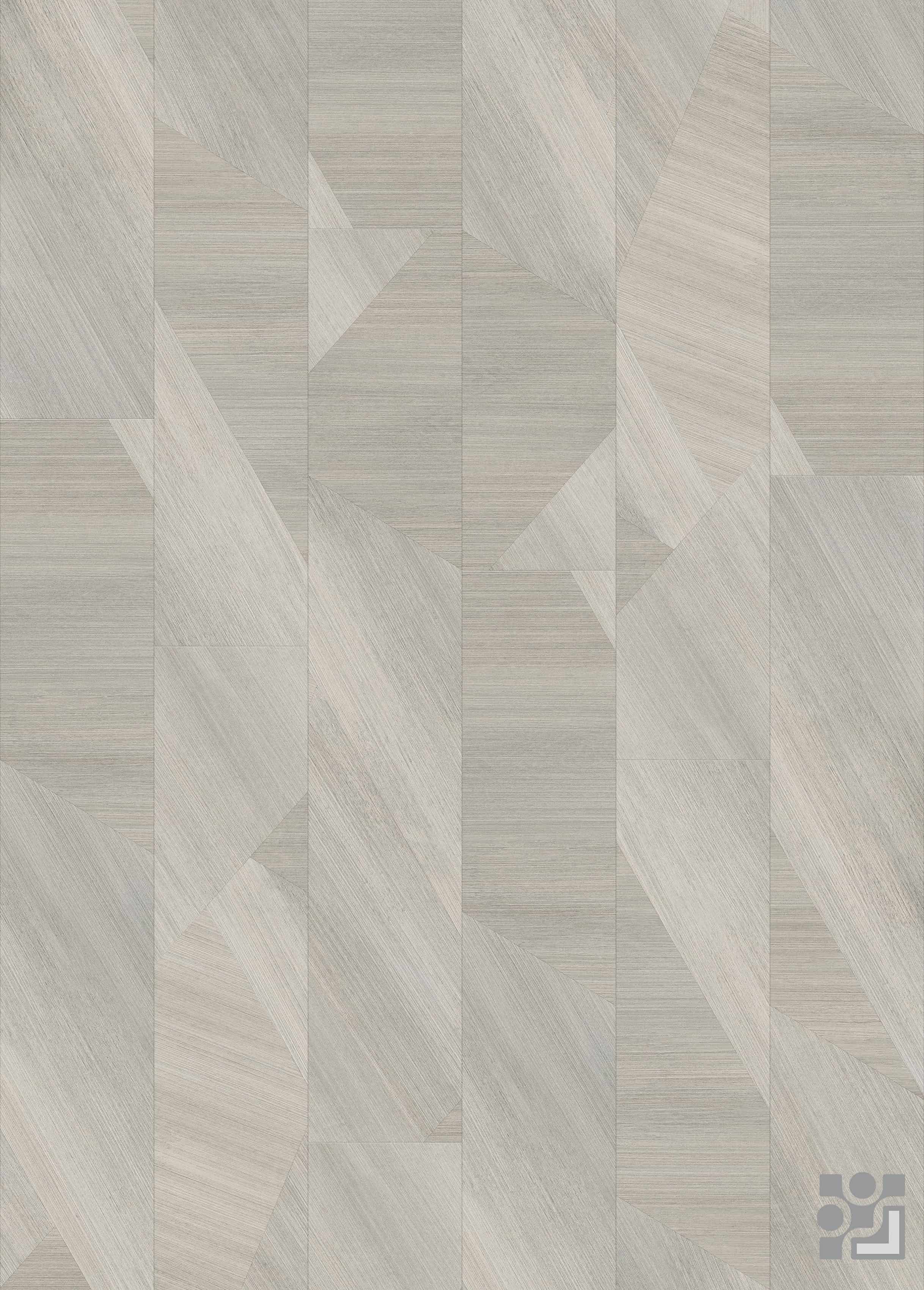 Merimee Parquet flooring decorative paper with fine linear grain and irregular angular geometric inlays