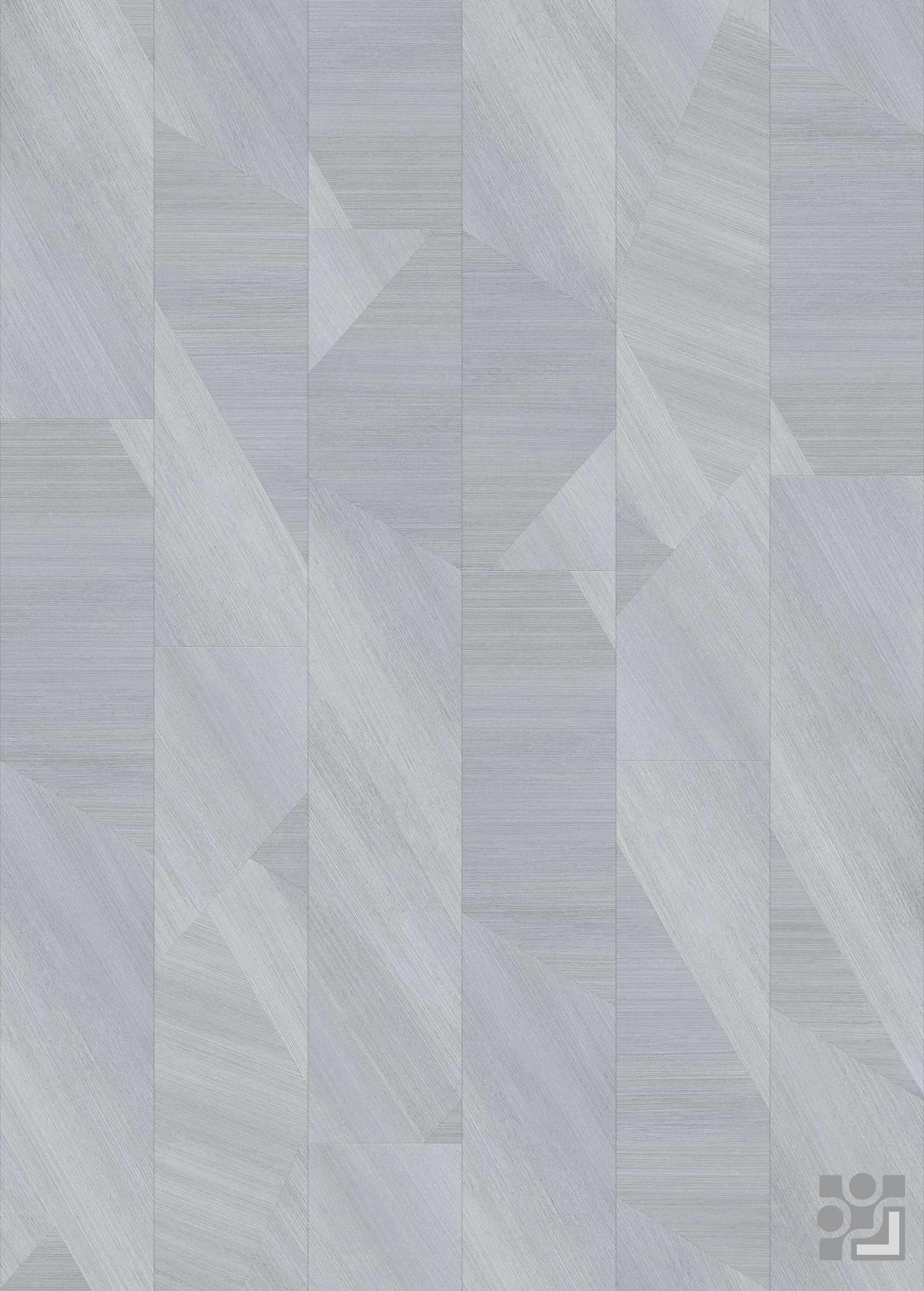 Merimee Parquet flooring decorative paper with fine linear grain and irregular angular geometric inlays