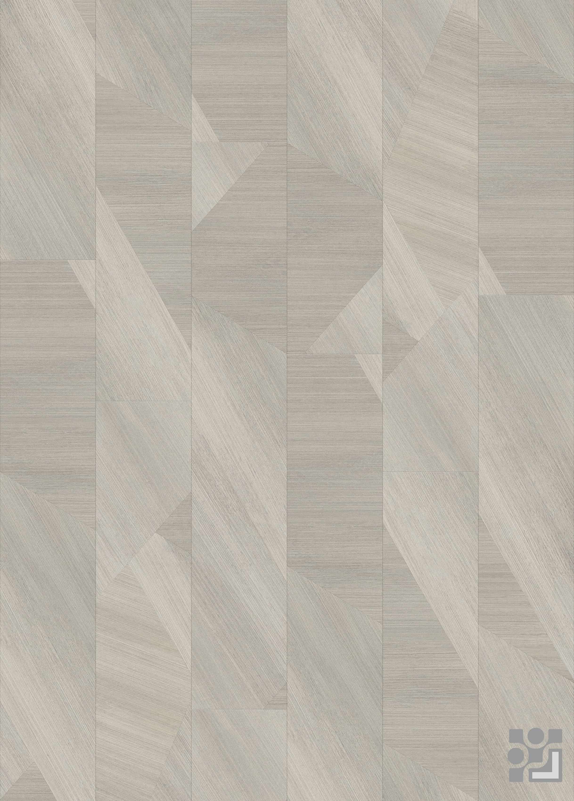Merimee Parquet flooring decorative paper with fine linear grain and irregular angular geometric inlays