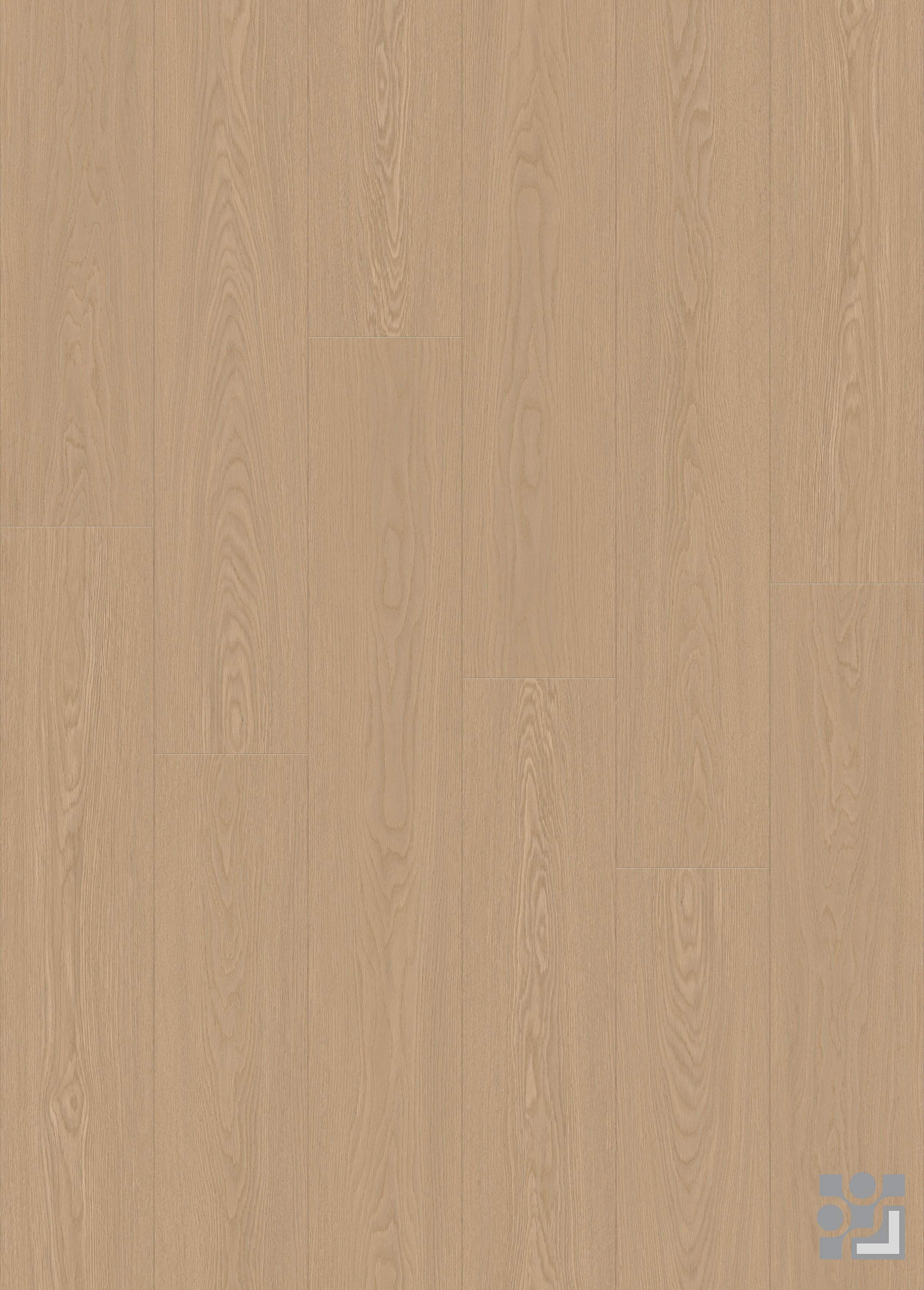Dolomites Oak flooring decorative paper with fine straight grain, elongated cathedral patterns and subtle medullary rays