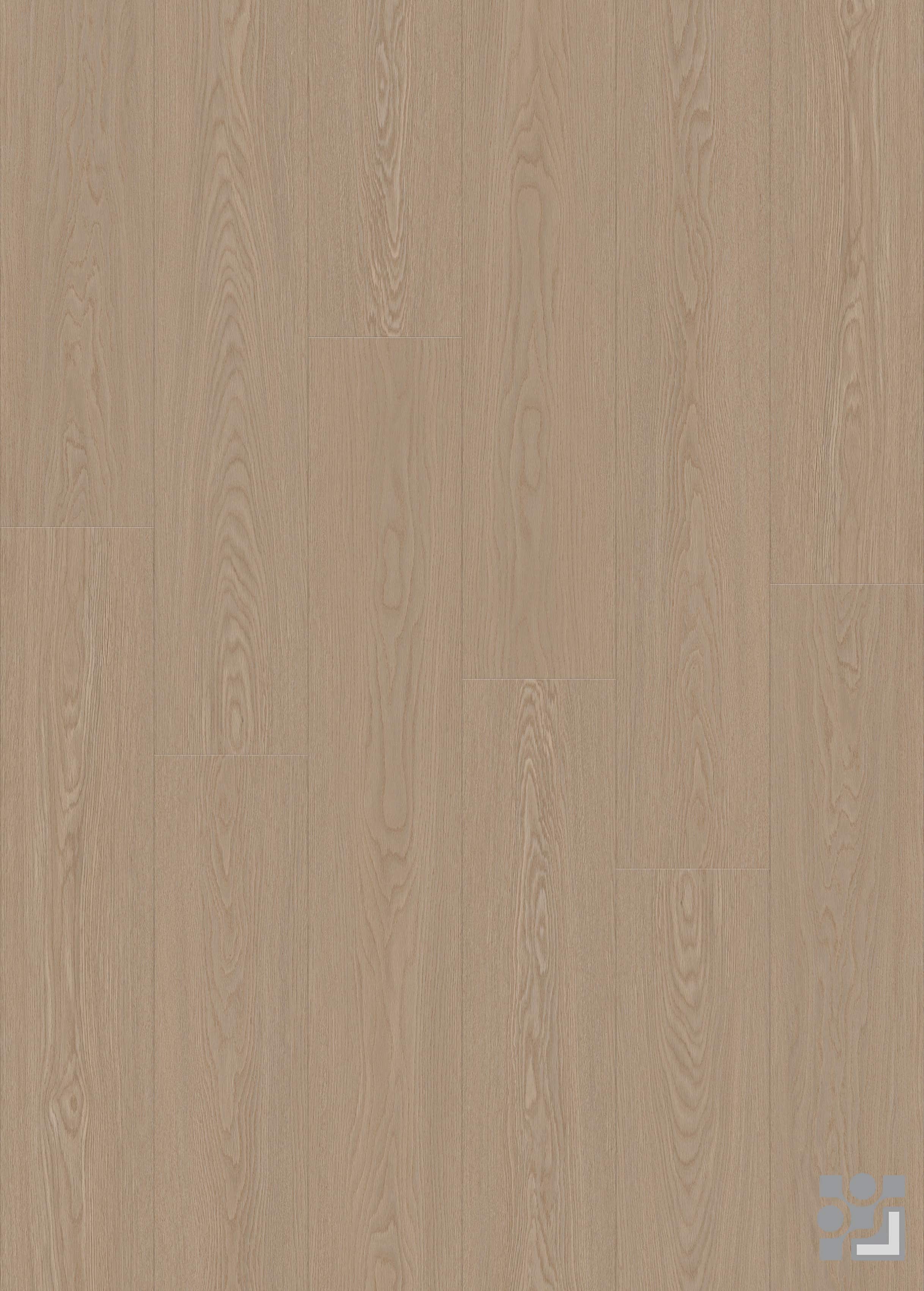 Dolomites Oak flooring decorative paper with fine straight grain, elongated cathedral patterns and subtle medullary rays