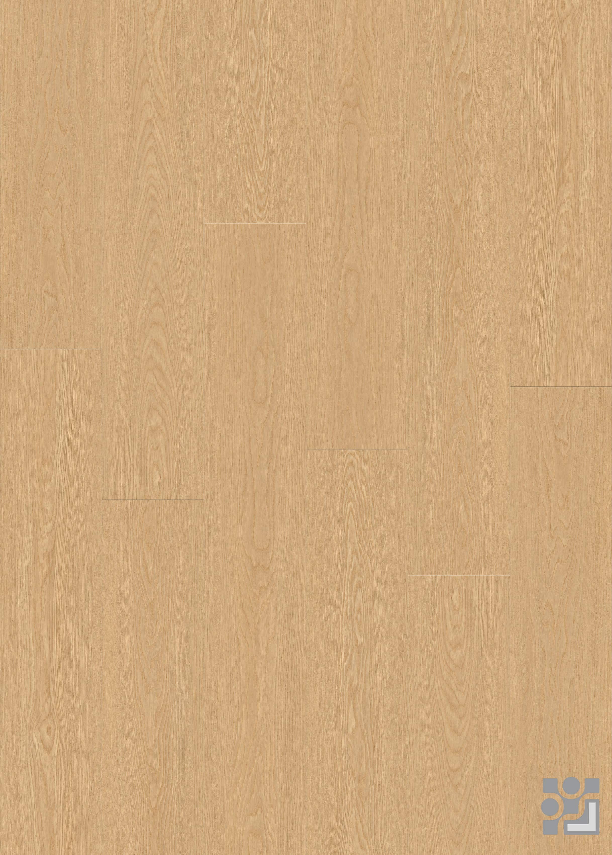 Dolomites Oak flooring decorative paper with fine straight grain, elongated cathedral patterns and subtle medullary rays