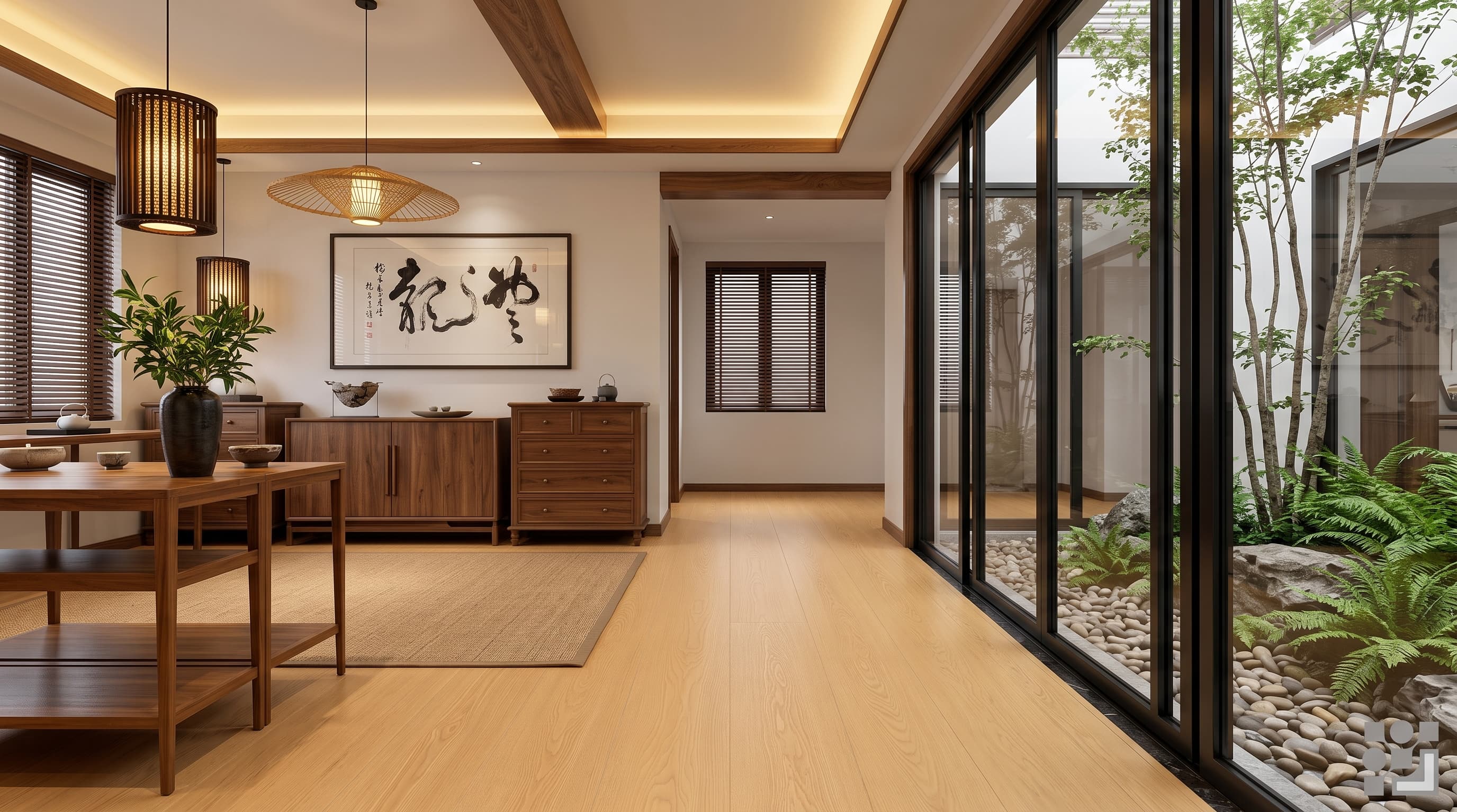 Soft greige Dolomites Oak flooring with refined natural grain in a calm minimalist interior