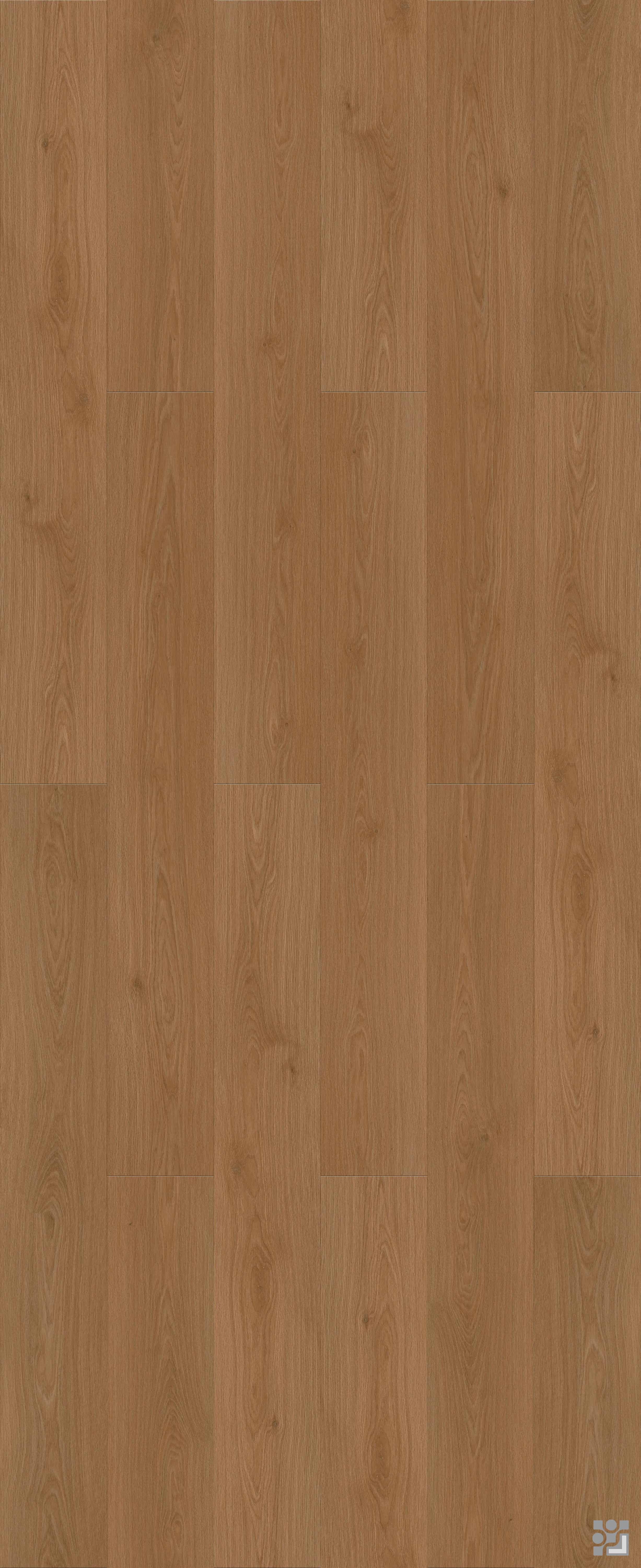 Warm Mist Oak flooring decorative paper with low-contrast straight grain, gentle cathedral figures and subtle knots