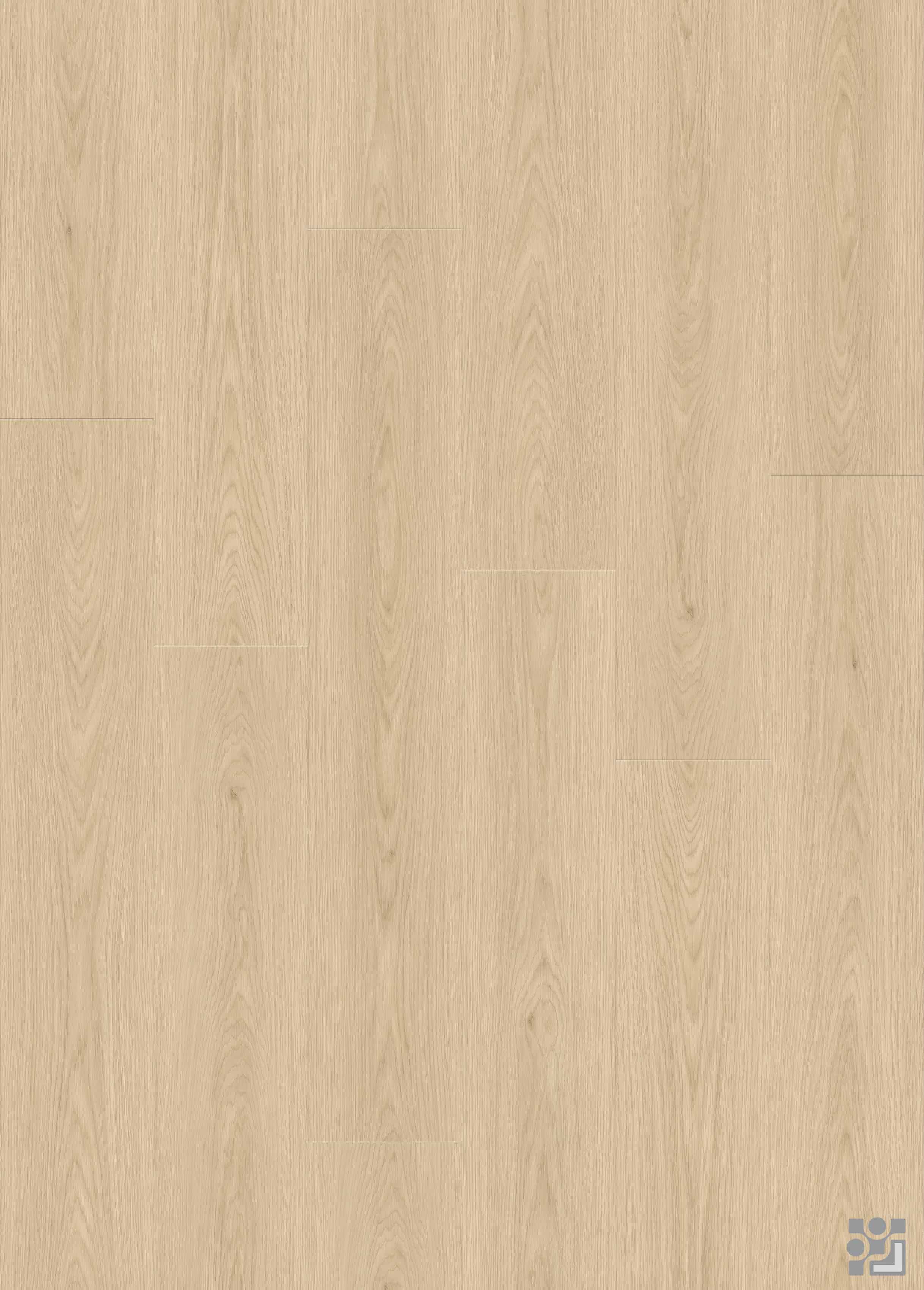 Marigold Oak flooring decorative paper with fine straight grain, elongated cathedral patterns and sparse natural knots-8