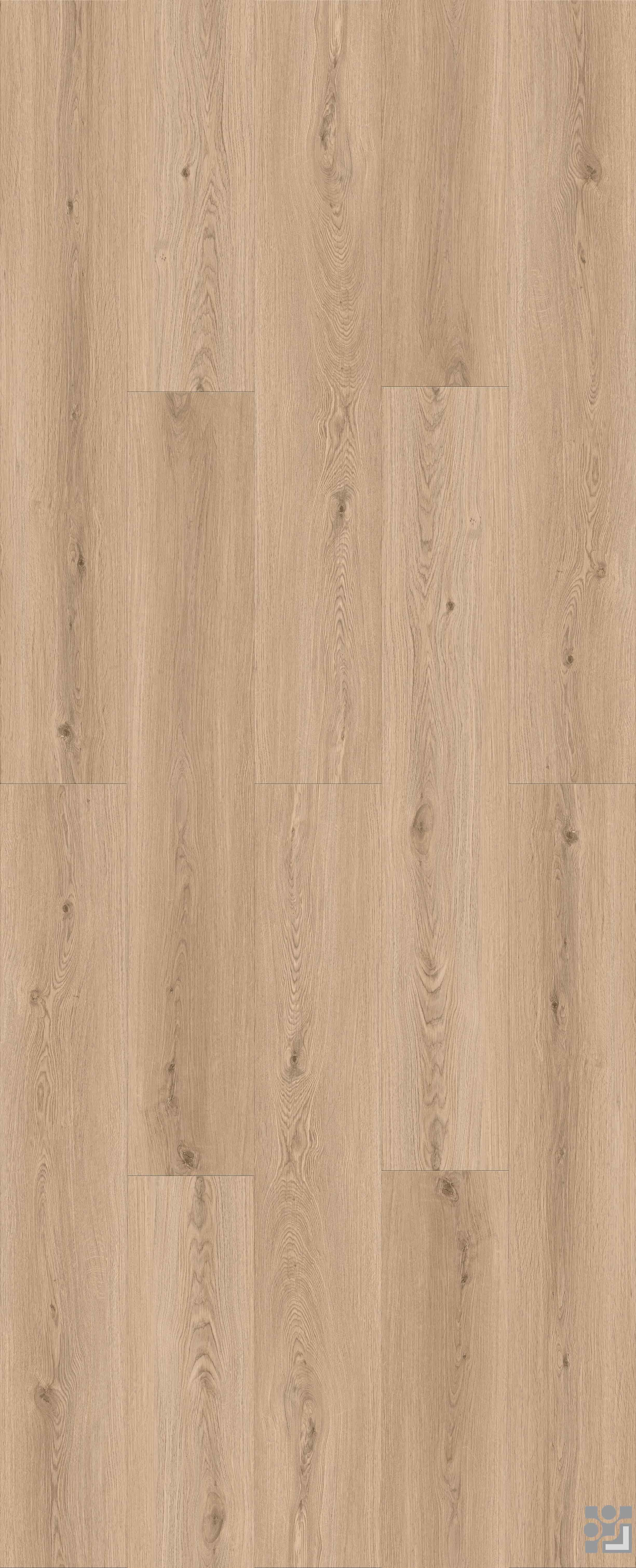 Arden Oak flooring decorative paper with fine straight grain, elongated cathedral figures and scattered natural knots-1
