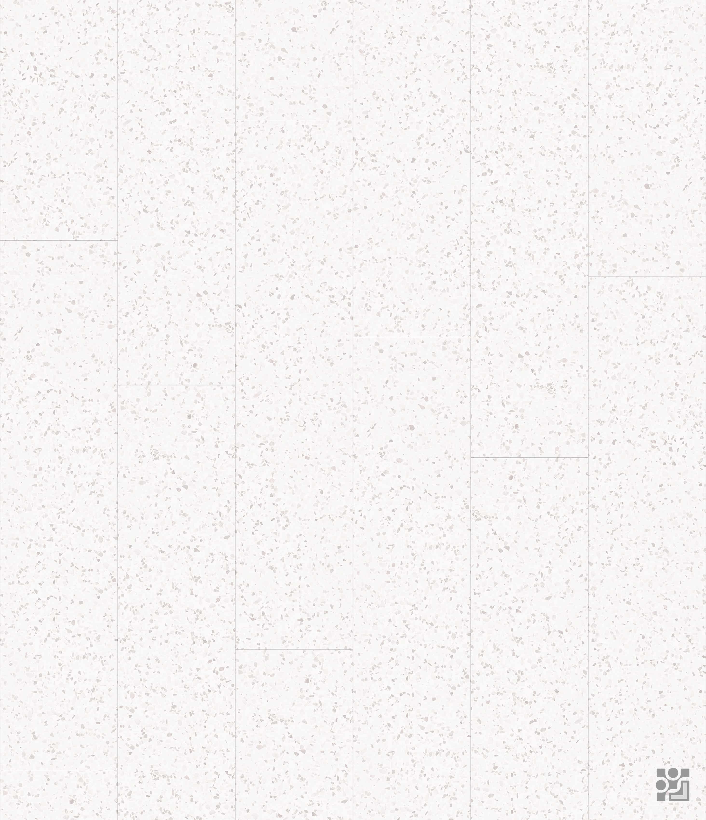 Warm ivory-white Saint Laurent Terrazzo decorative paper with densely scattered beige-grey stone fragments and a soft low-contrast surface