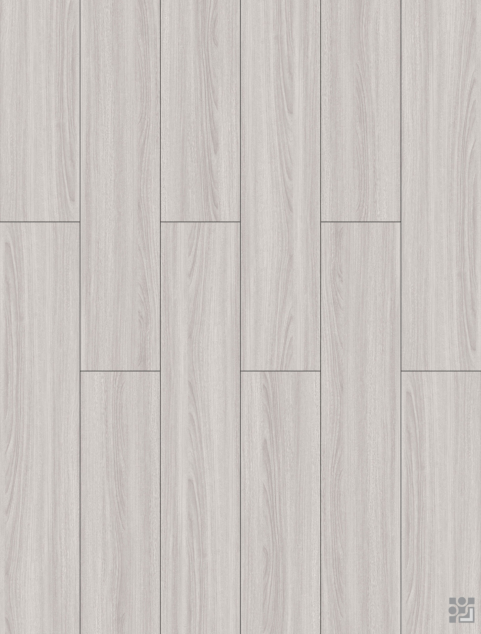 Dickens Walnut flooring displayed in long staggered planks with refined linear wood grain