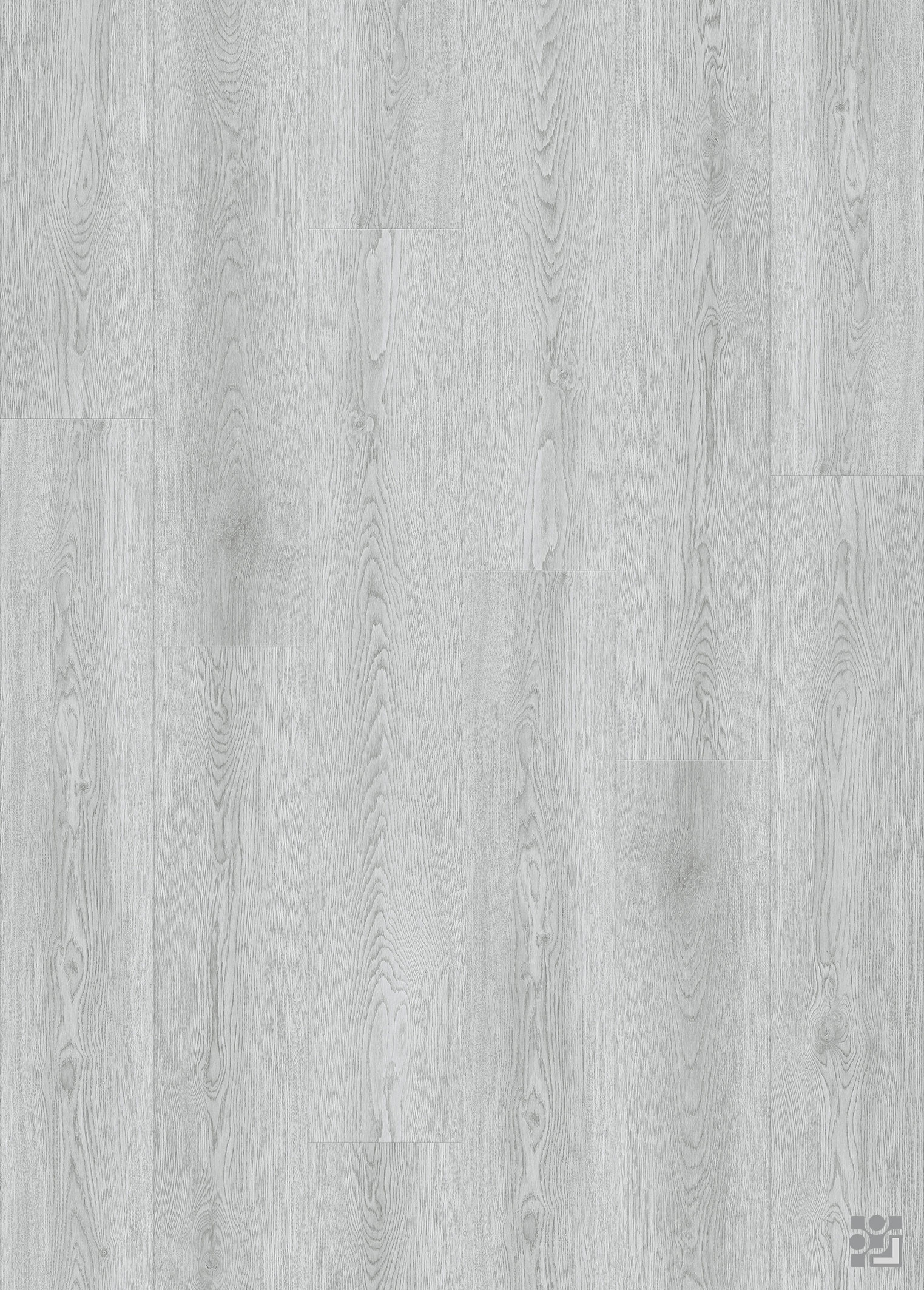Cervantes Oak flooring decorative paper with fine straight grain, elongated cathedral figures and subtle natural knots