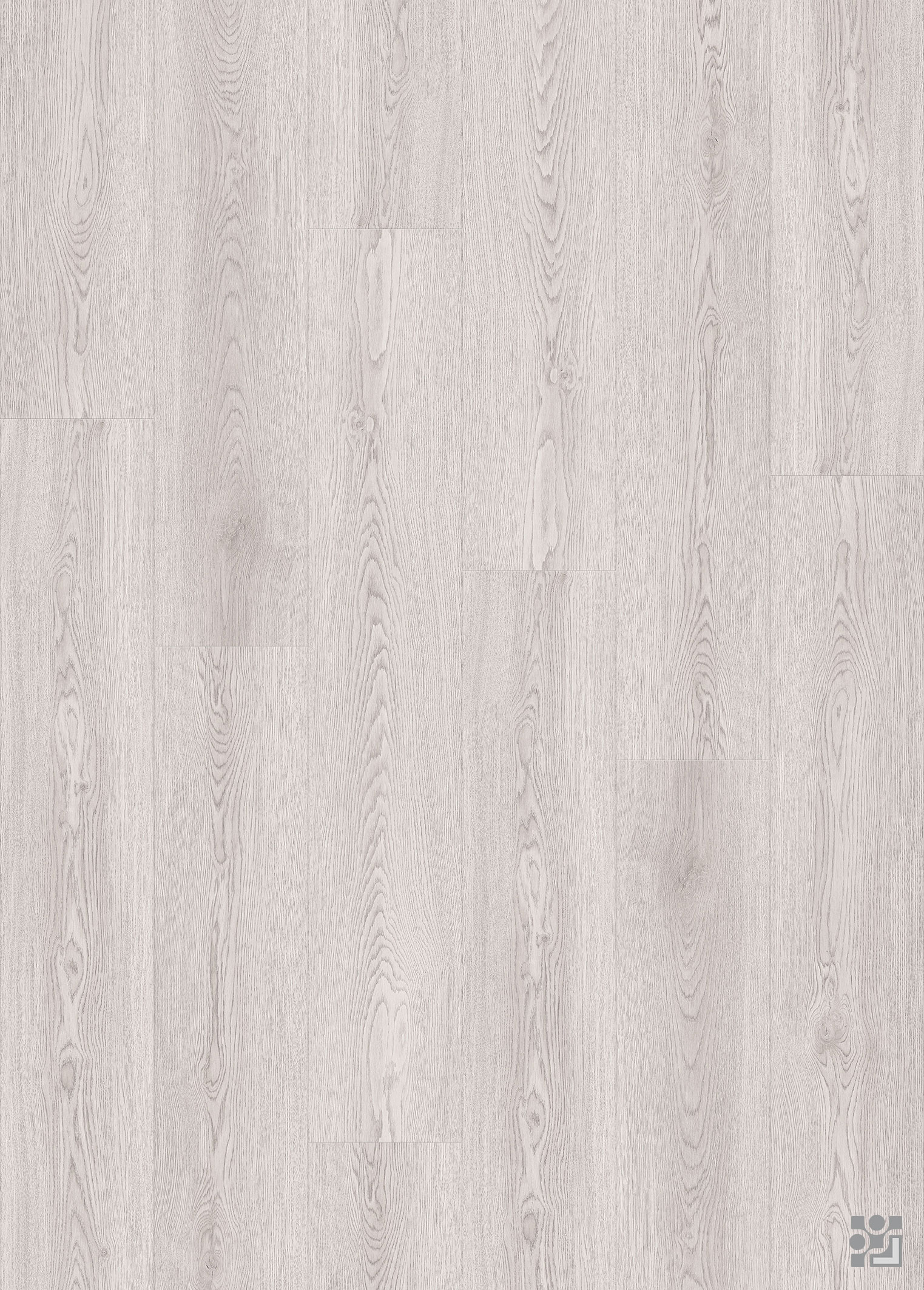 Cervantes Oak flooring decorative paper with fine straight grain, elongated cathedral figures and subtle natural knots