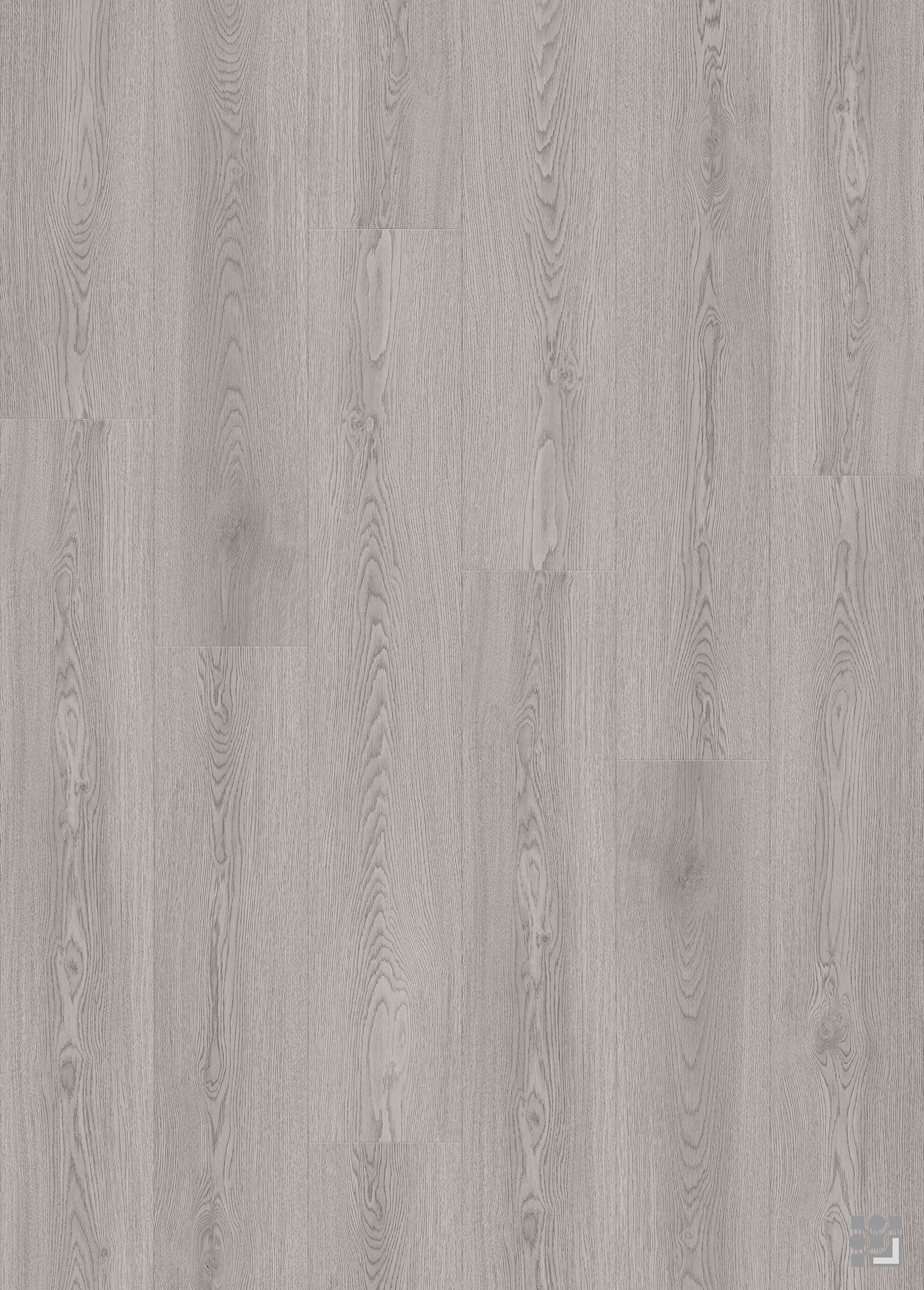 Cervantes Oak flooring decorative paper with fine straight grain, elongated cathedral figures and subtle natural knots
