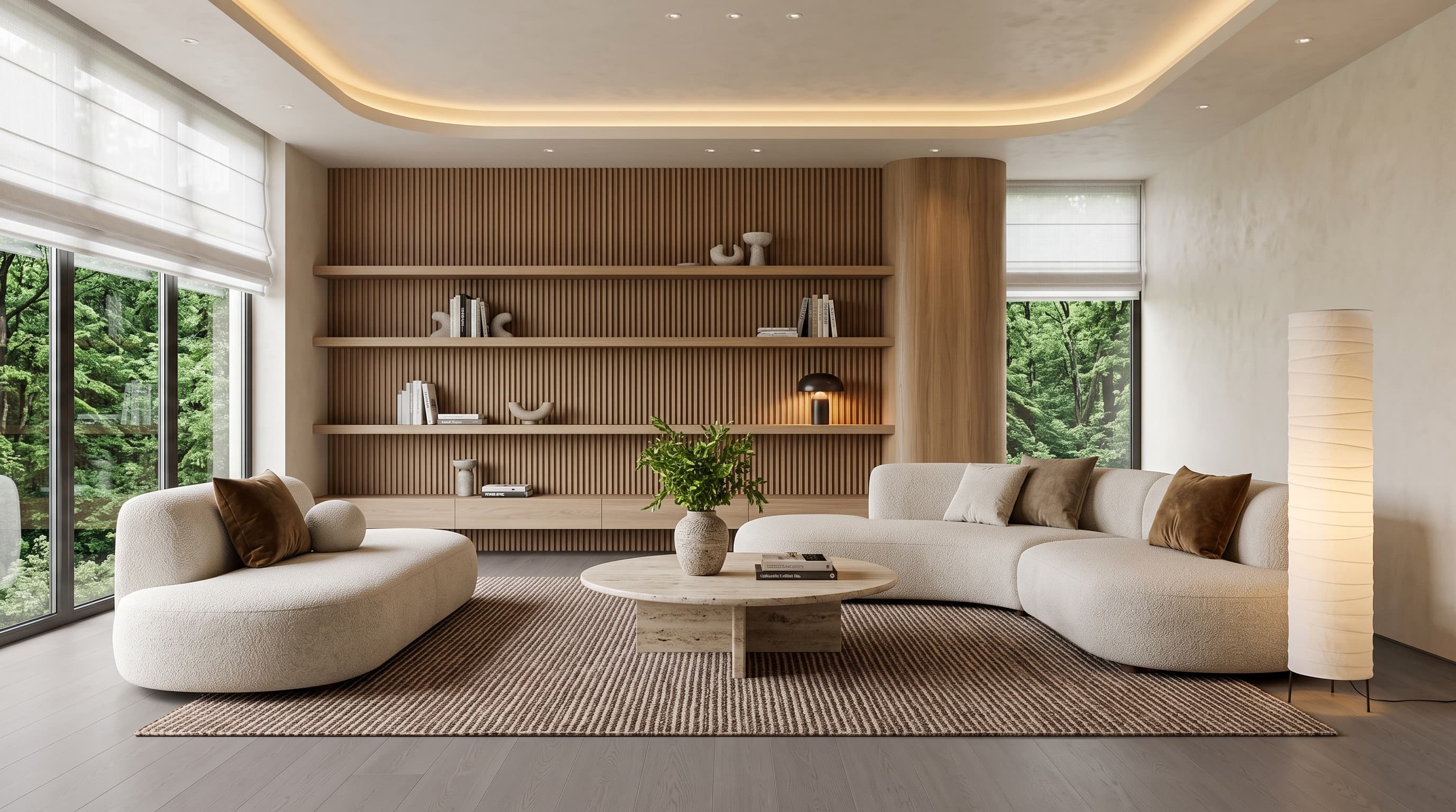 Kroes Oak flooring laid in long staggered planks for a calm sophisticated interior