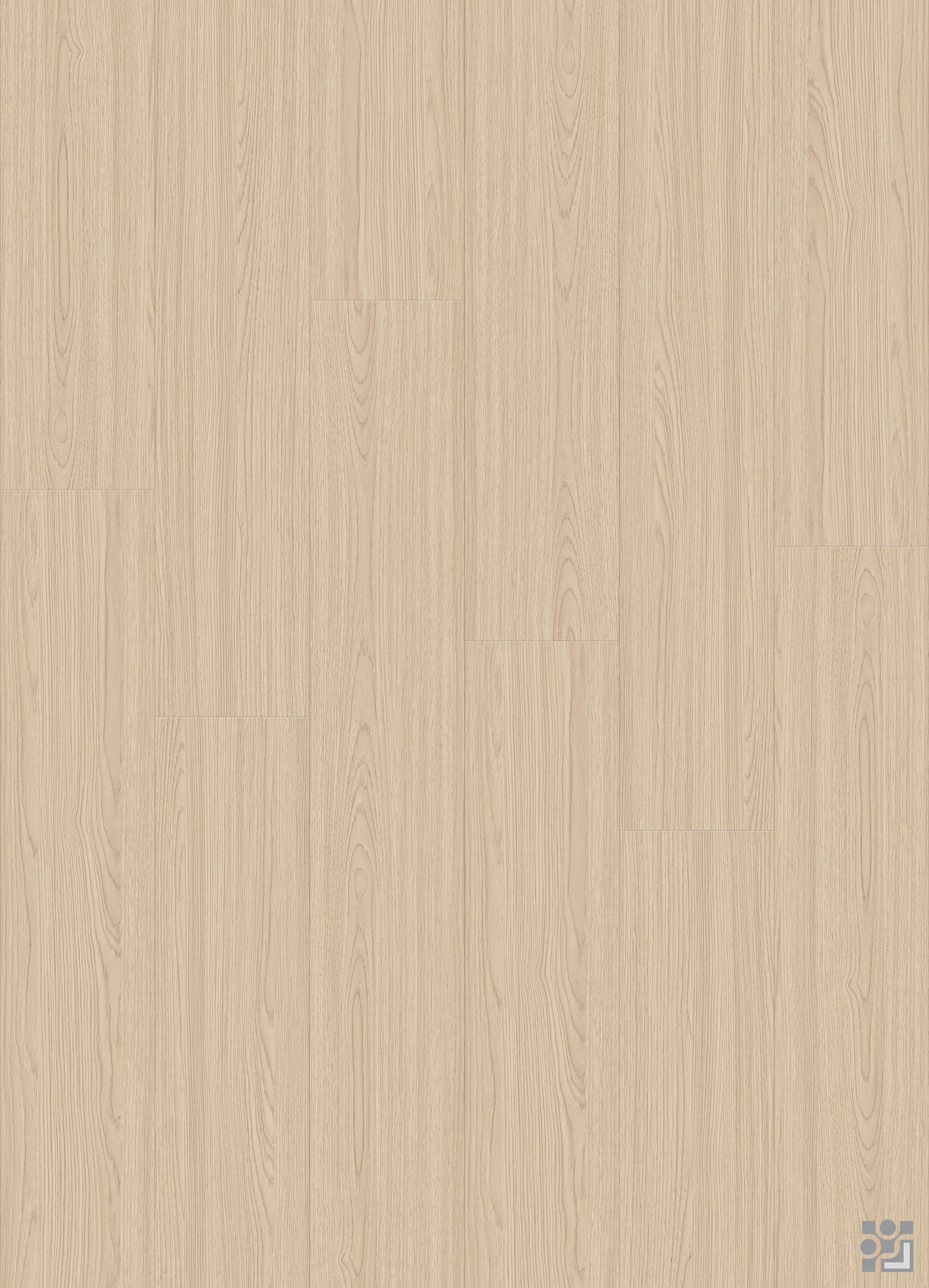Pale pearl-beige Pearly Walnut decorative surface with fine straight grain and soft elongated cathedral figures
