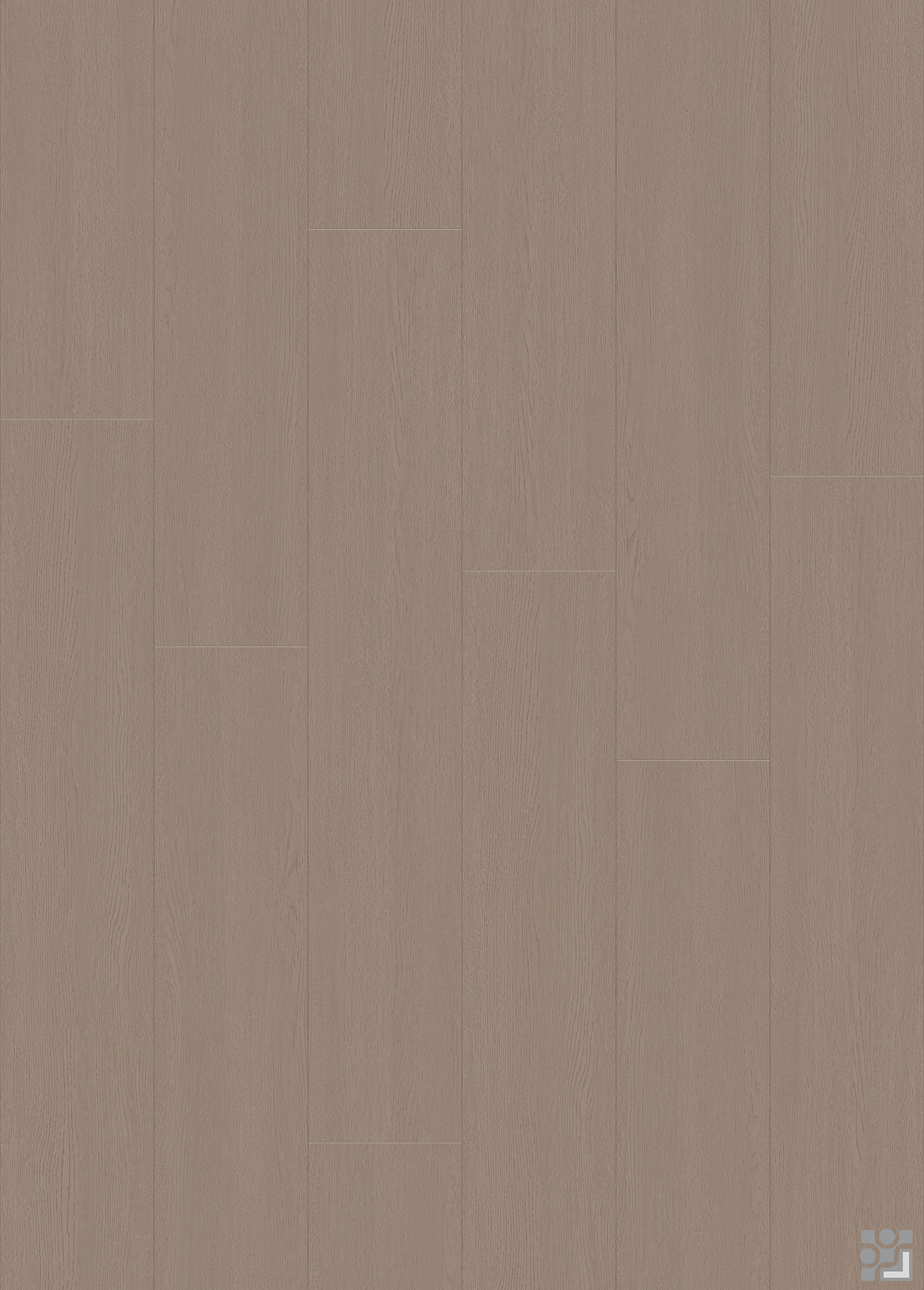 Mauperson Oak flooring texture in muted taupe brown with fine straight grain and subtle tonal variation