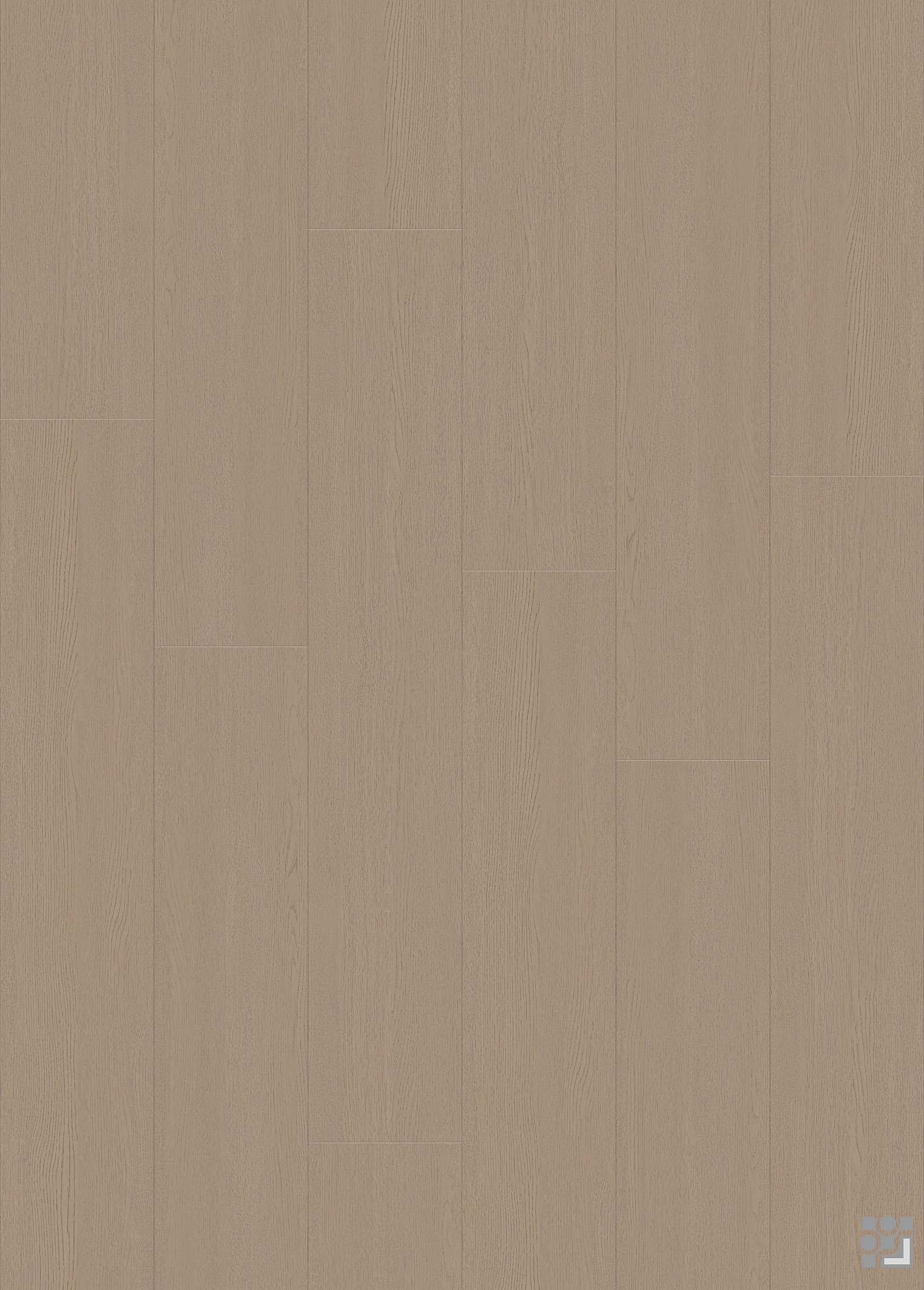 Mauperson Oak flooring texture in muted taupe brown with fine straight grain and subtle tonal variation