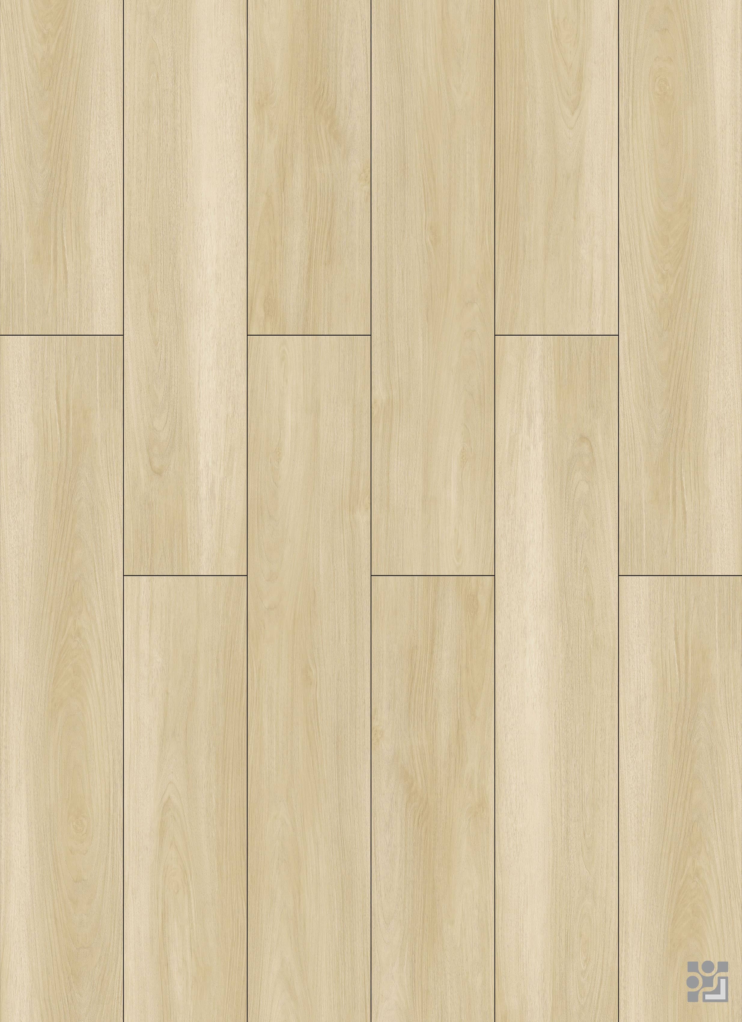 Salamanca Oak flooring decorative paper with fine straight grain, elongated cathedral figures and a clean long-plank layout
