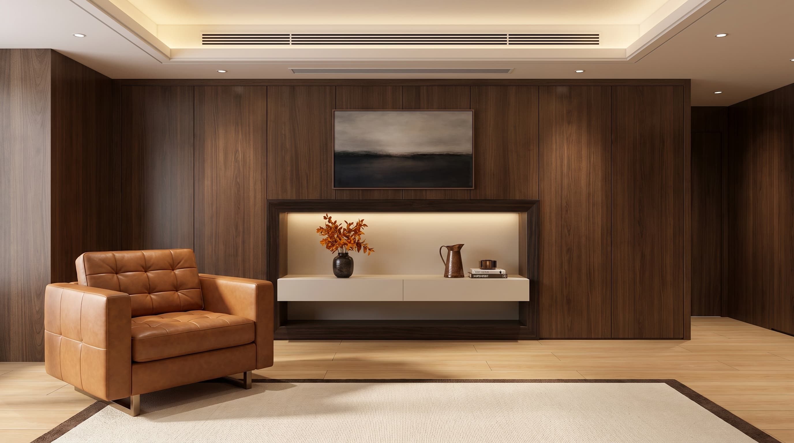 Bright modern interior featuring warm honey-toned Salamanca Oak flooring with soft natural grain and an airy, welcoming atmosphere