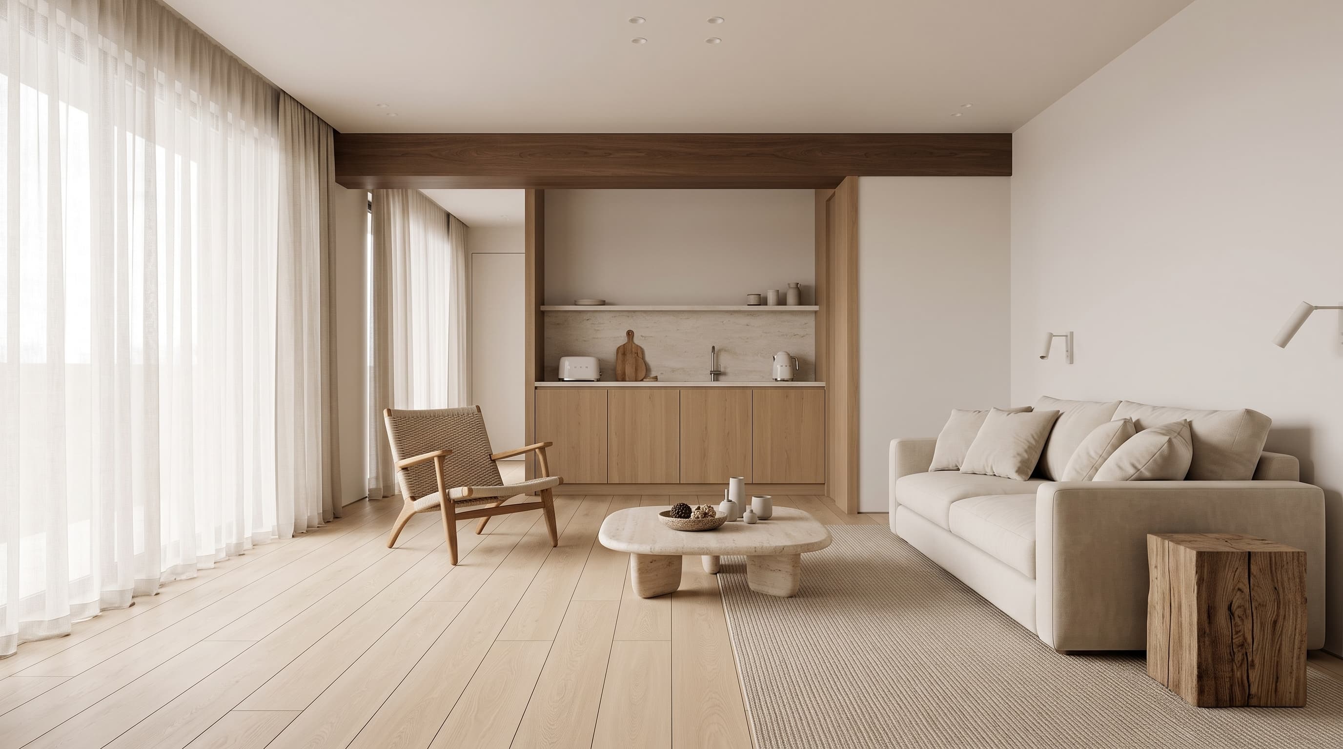 Scandinavian living room with Limousin Oak light natural oak flooring