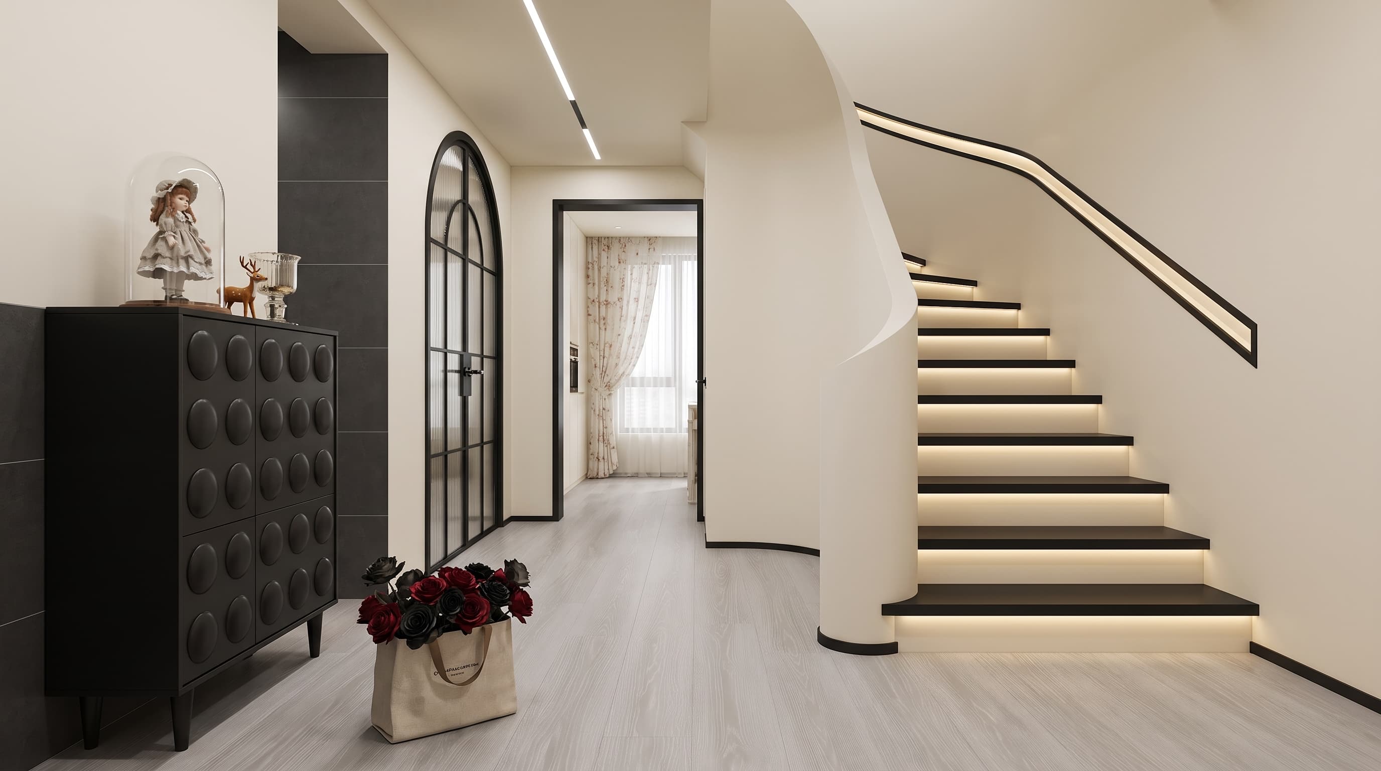 Modern interior featuring Luxuriant Oak light grey flooring with refined natural oak grain