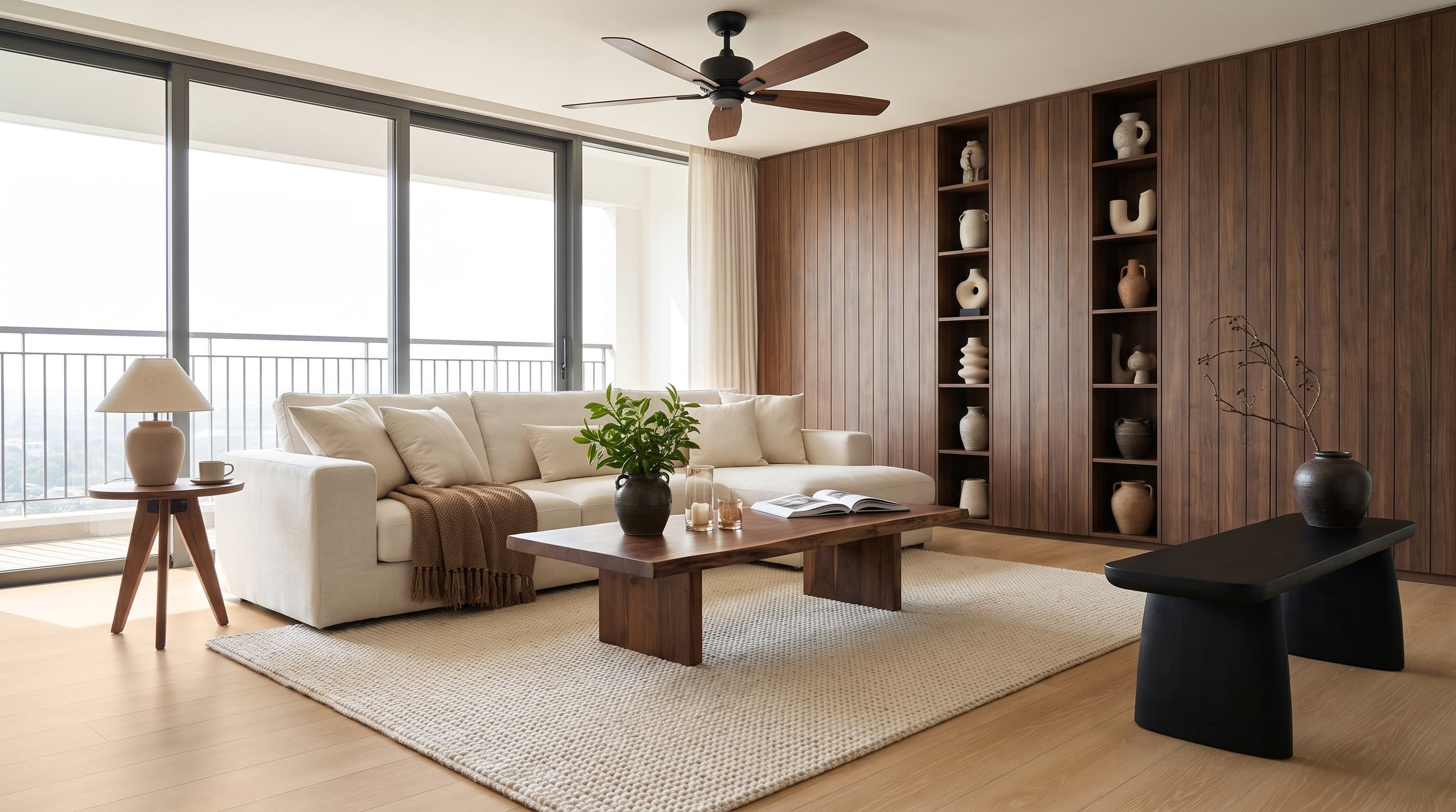 Scandinavian interior with Luxuriant Oak light natural flooring and warm oak tones