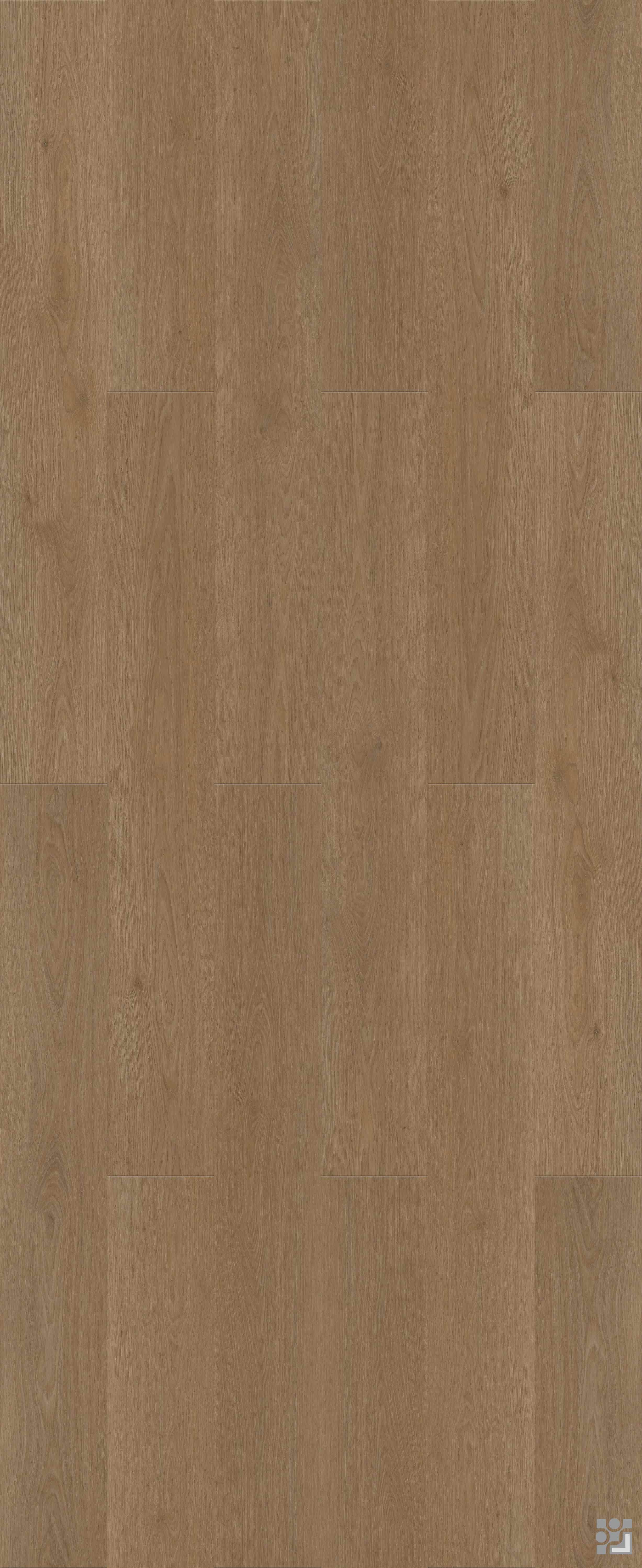 Warm Mist Oak flooring decorative paper with low-contrast straight grain, gentle cathedral figures and subtle knots-9