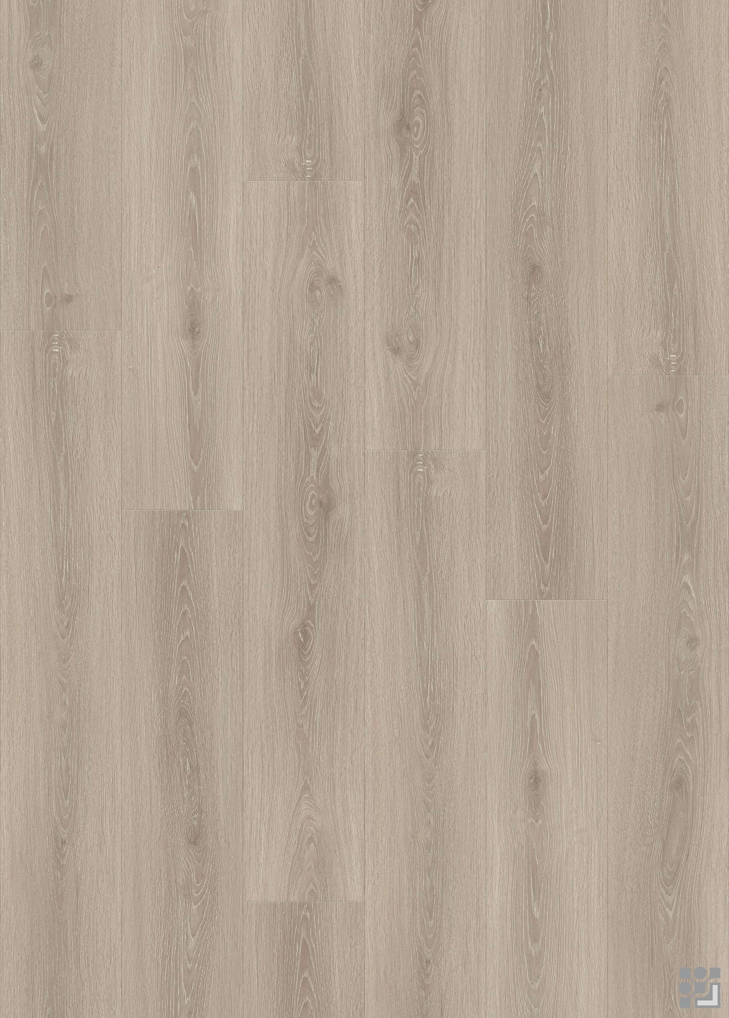 Warm golden-beige Austen Oak flooring decorative paper with delicate straight grain, flowing cathedral figures and a clean long-plank layout

