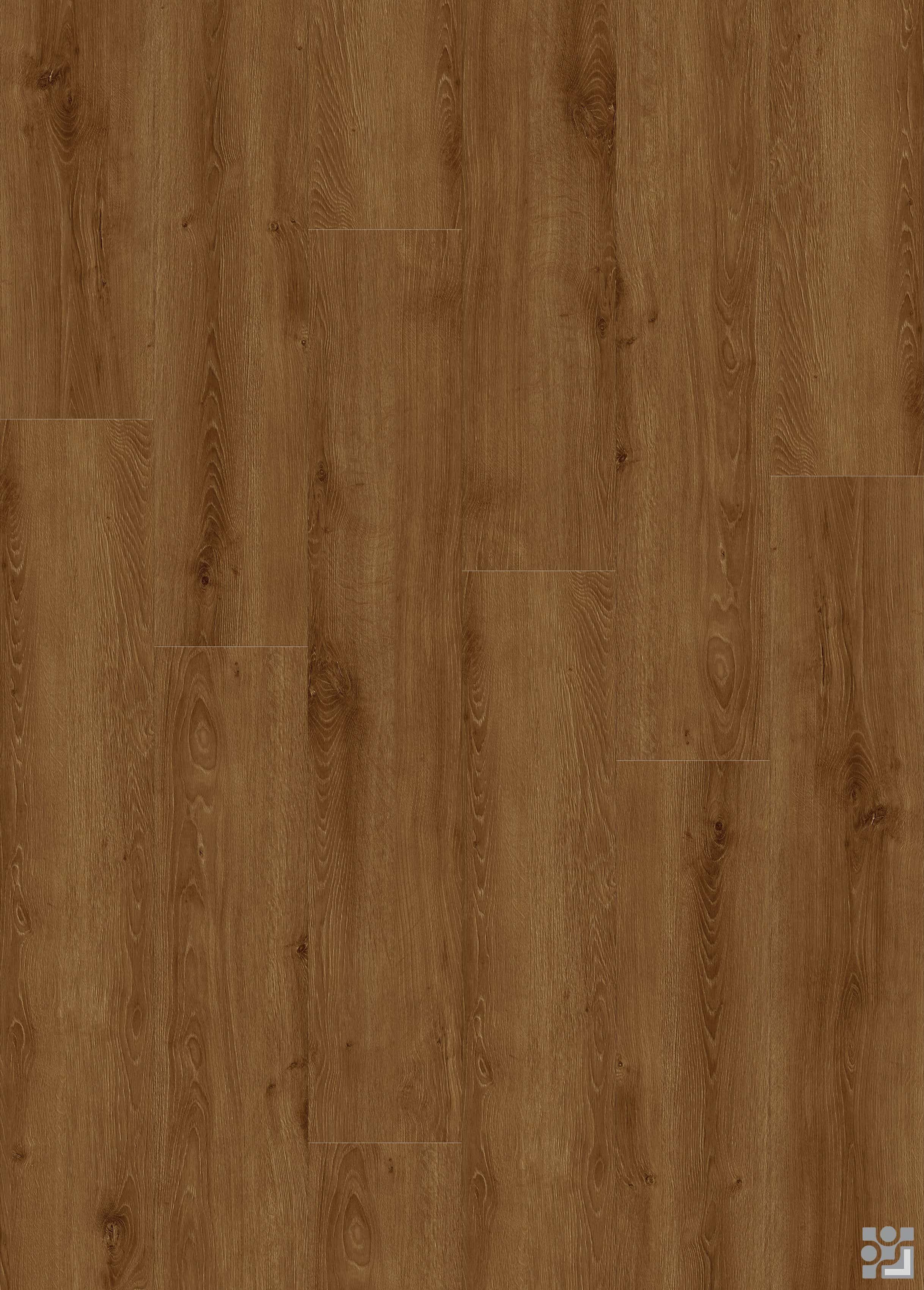 Rich warm-brown Fantacy Oak flooring decorative paper with fine linear grain, elongated cathedral figures and natural knot details