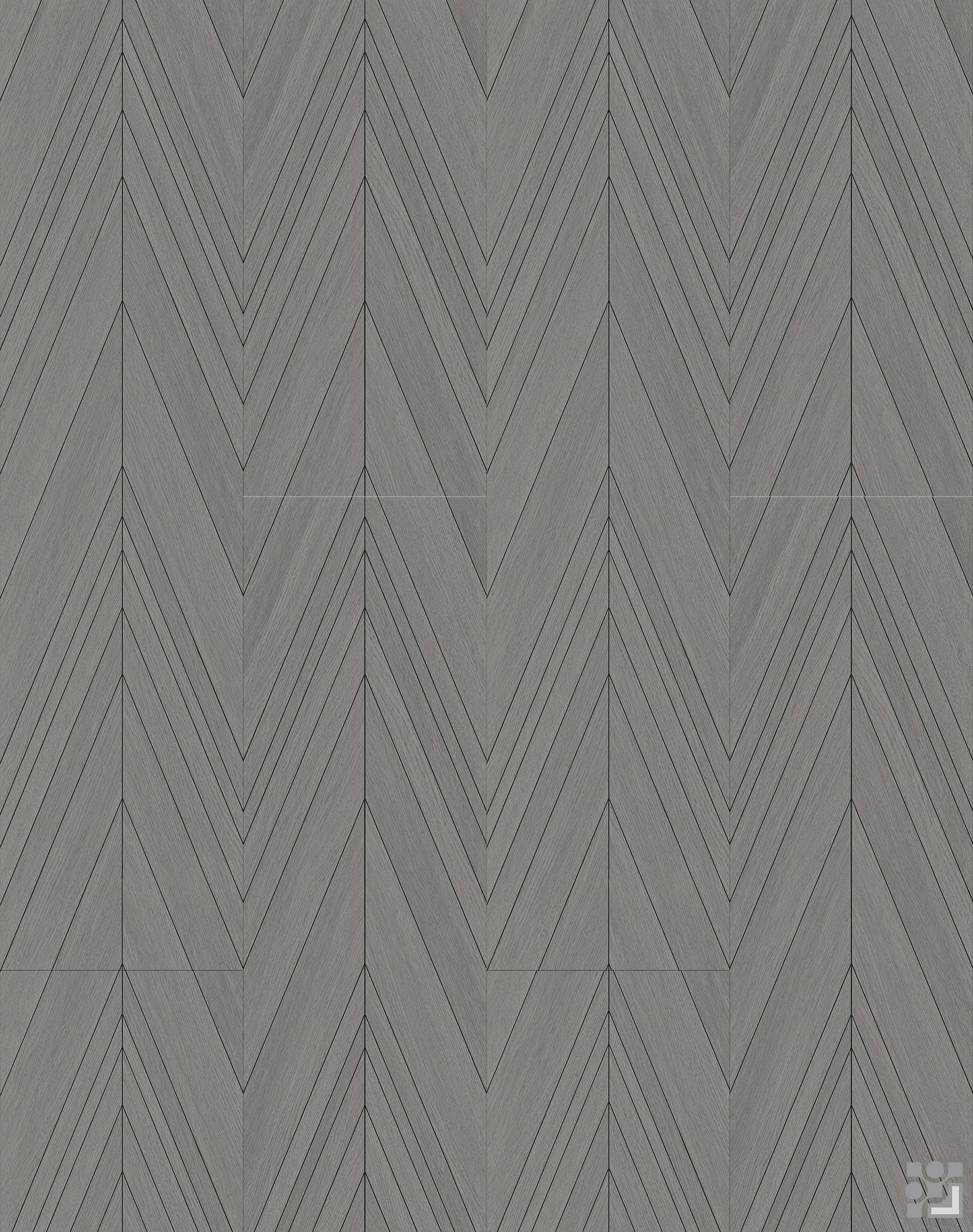 Starry Sky Parquetry parquet flooring decorative paper with greige wood grain and geometric chevron pattern