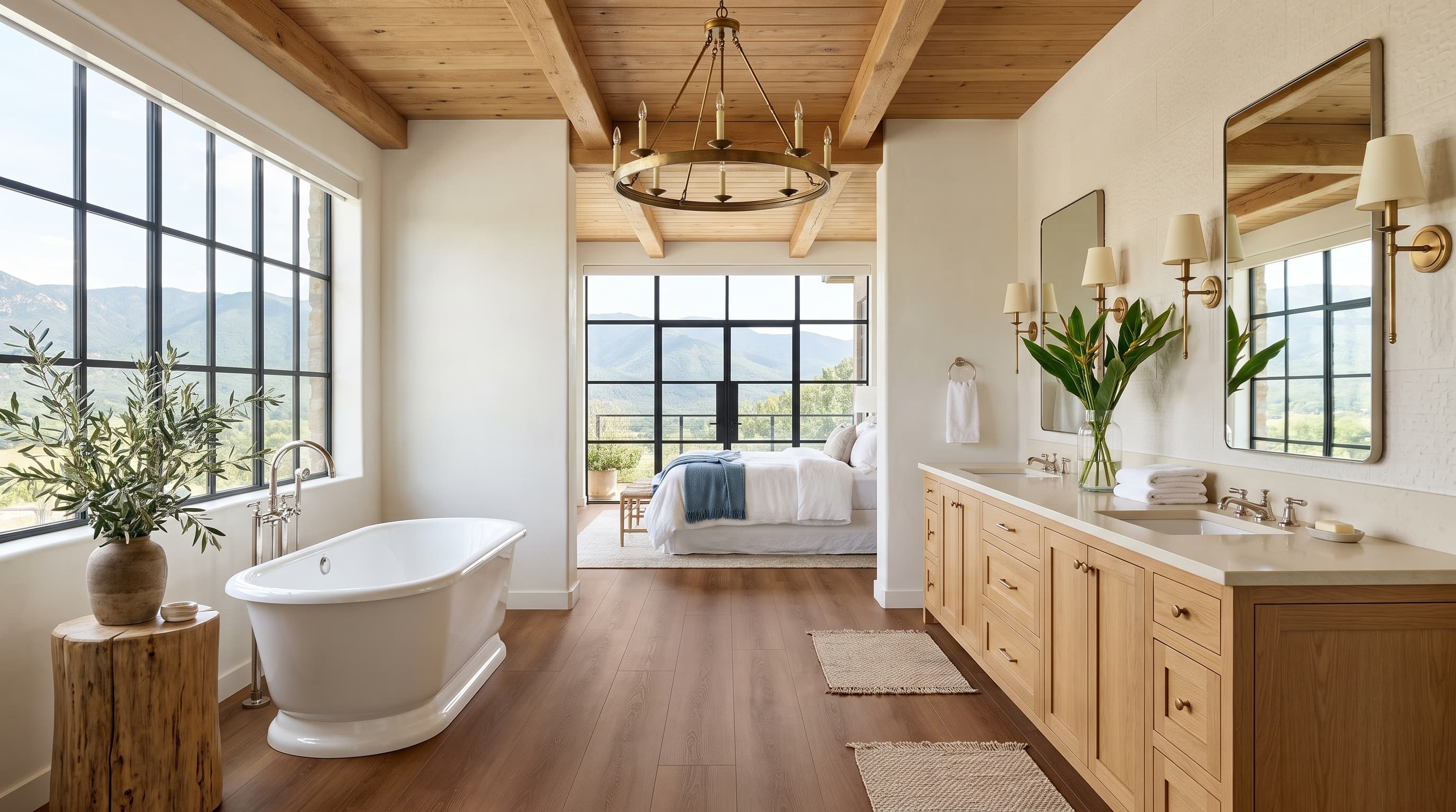 Modern interior featuring Davis Oak flooring with warm natural oak tones and refined wood grain texture