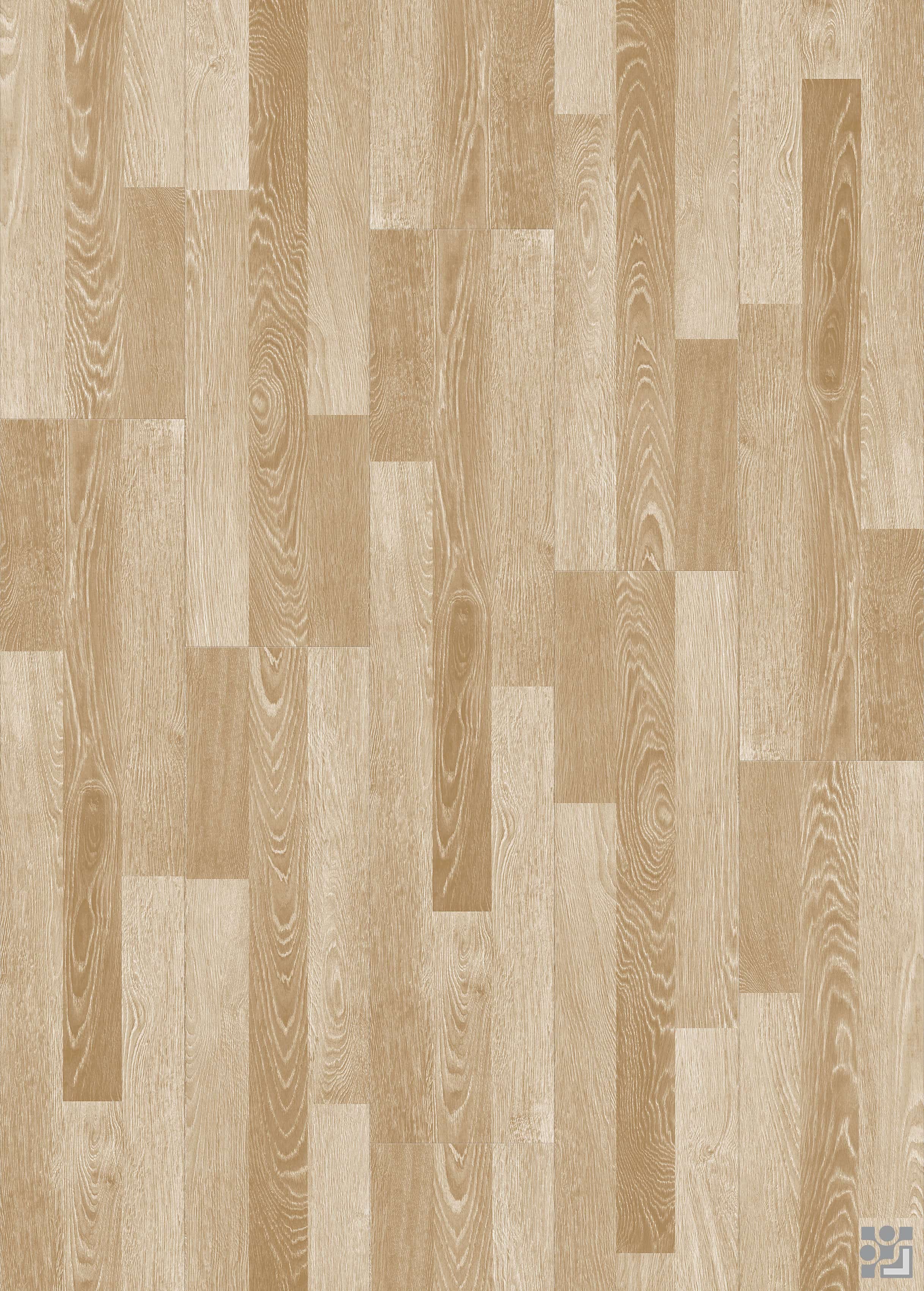 Light honey-brown Daniel Oak flooring decorative paper with varied natural grain, subtle knots and a staggered multi-strip layout
