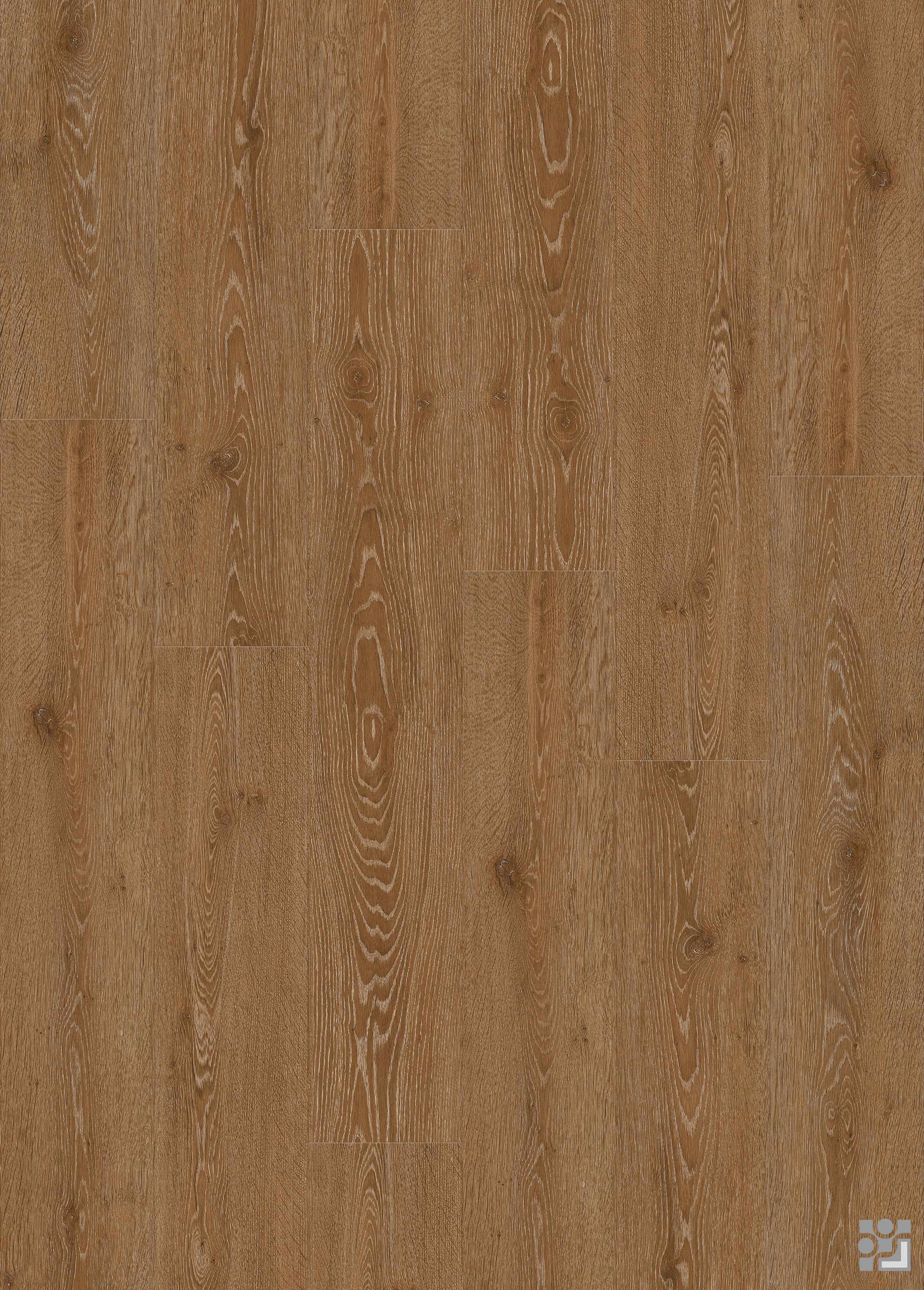 Charte Oak decorative flooring paper with defined cathedral grain, fine linear texture, subtle knots and a natural long-plank oak pattern