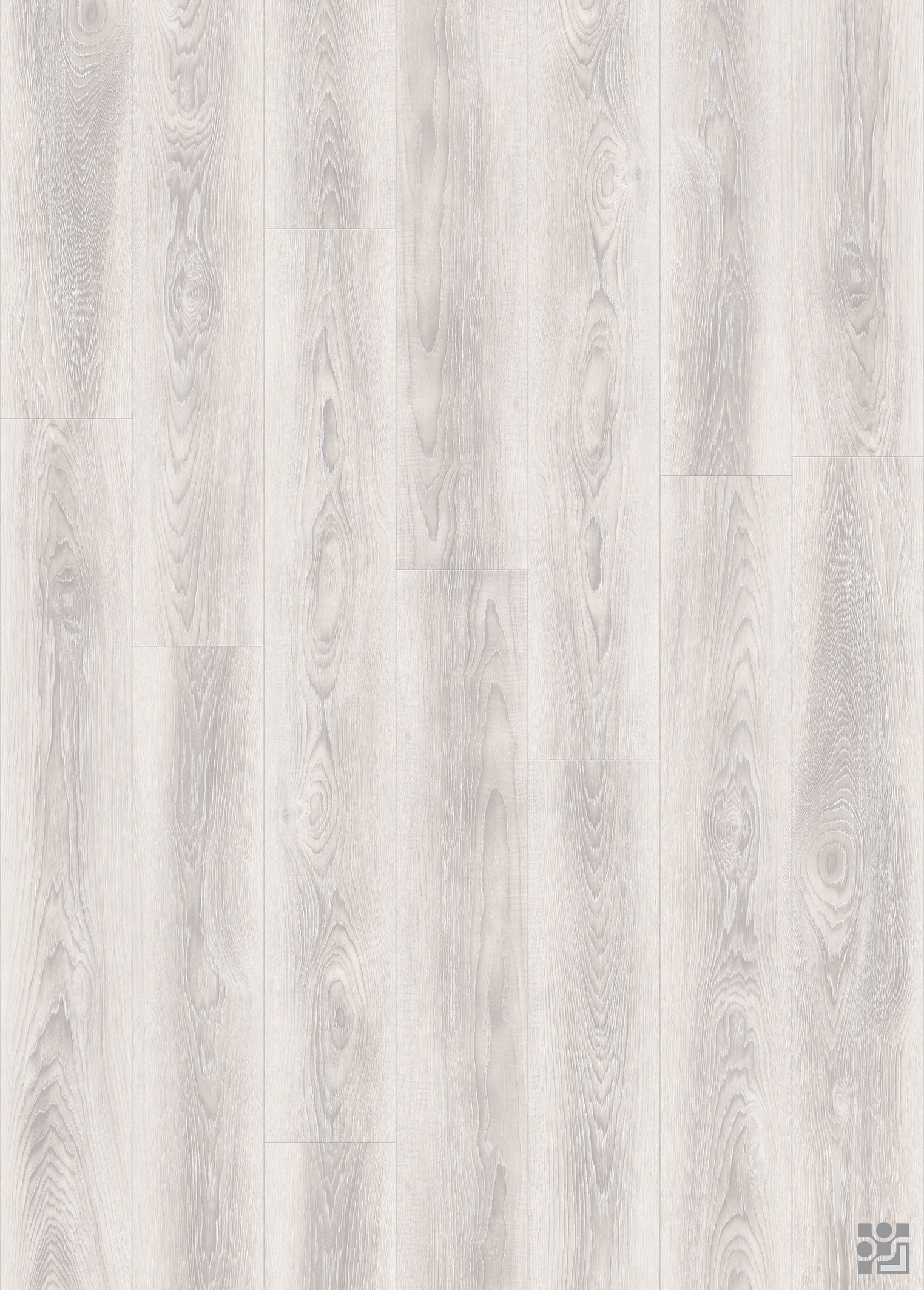 Halliburton Oak decorative flooring paper with flowing cathedral grain, fine linear details, natural knots and a long-plank oak pattern