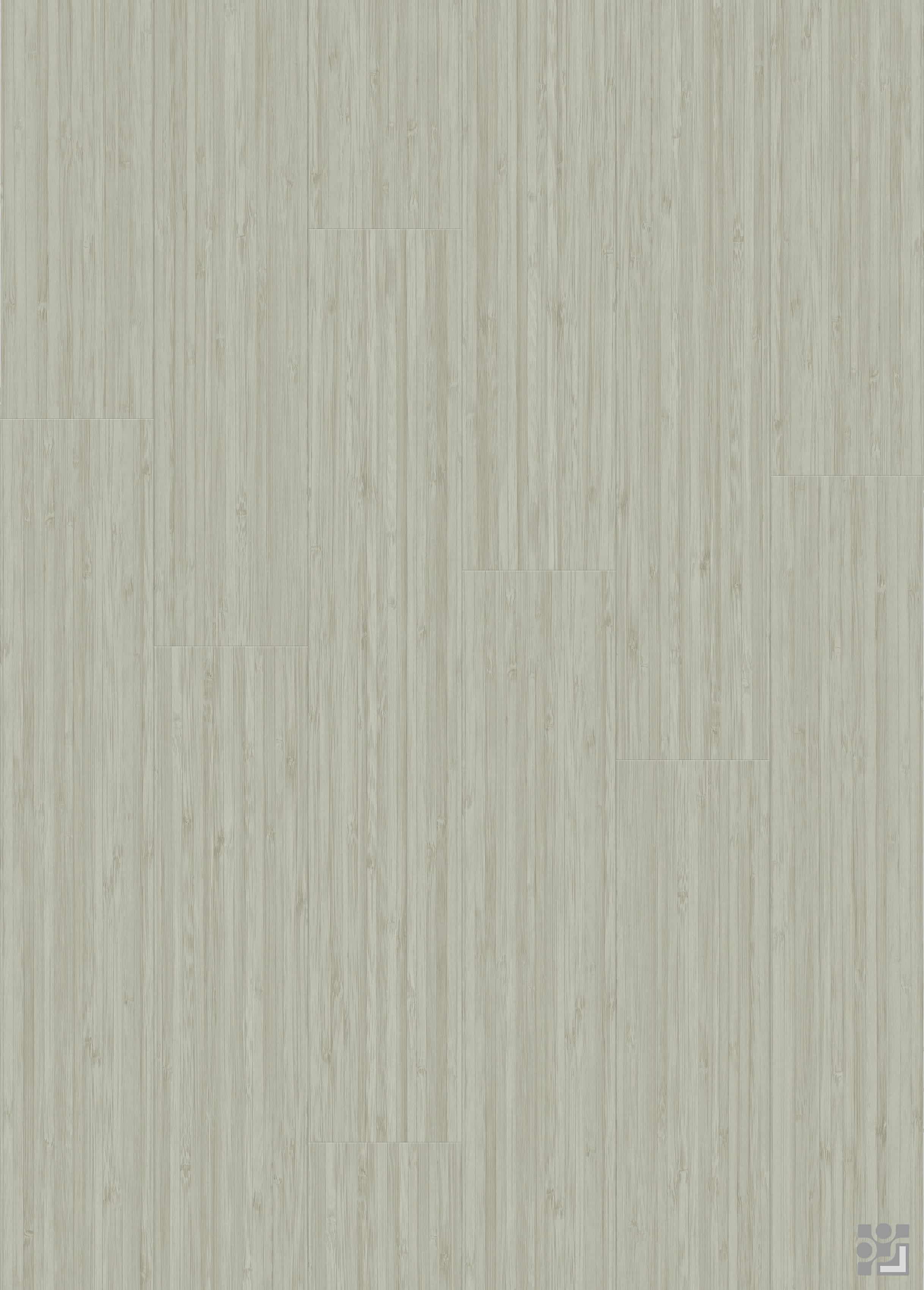 Rivers Bamboo Pattern decorative flooring paper in cool pale grey with fine vertical bamboo grain and a clean plank layout