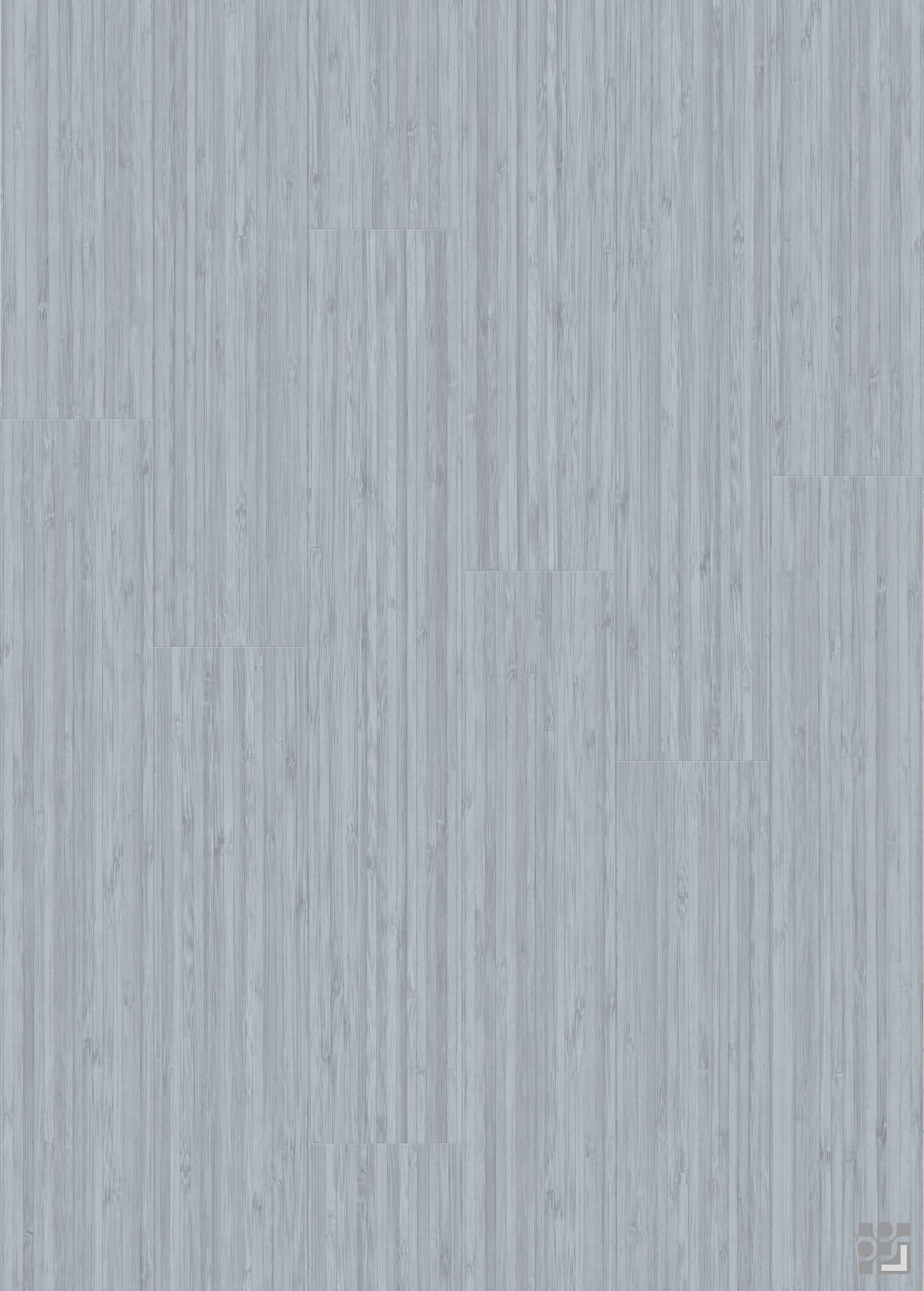 Rivers Bamboo Pattern decorative flooring paper in cool pale grey with fine vertical bamboo grain and a clean plank layout