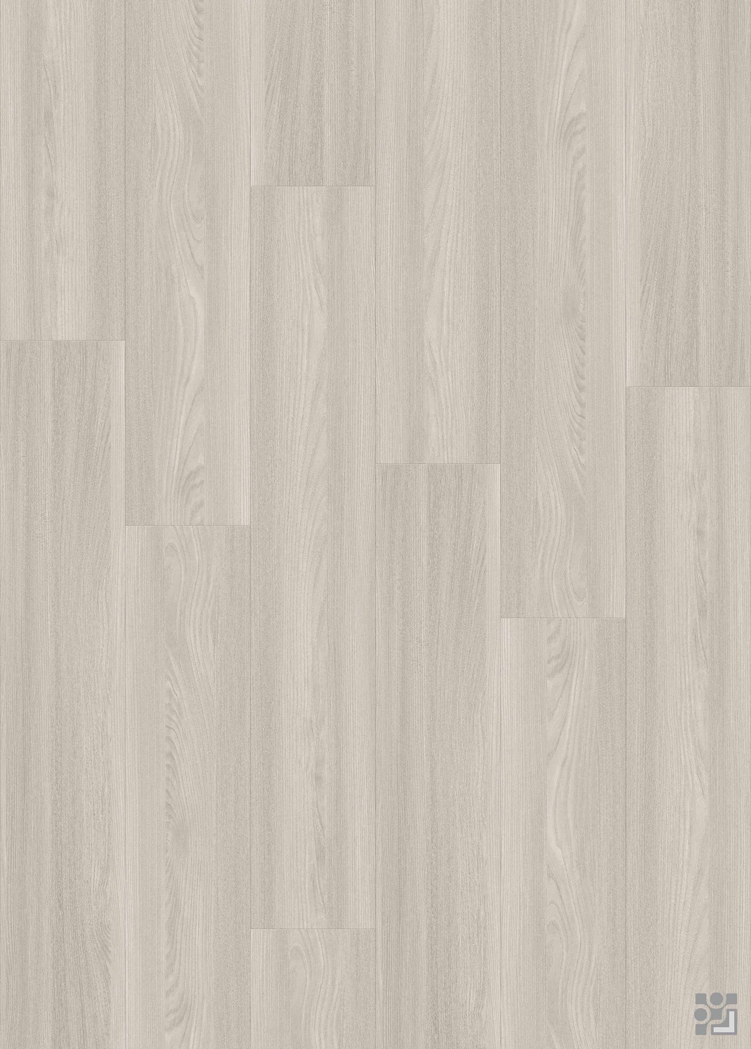 Smith Oak decorative flooring paper with fine straight grain, subtle cathedral figures and a clean long-plank layout