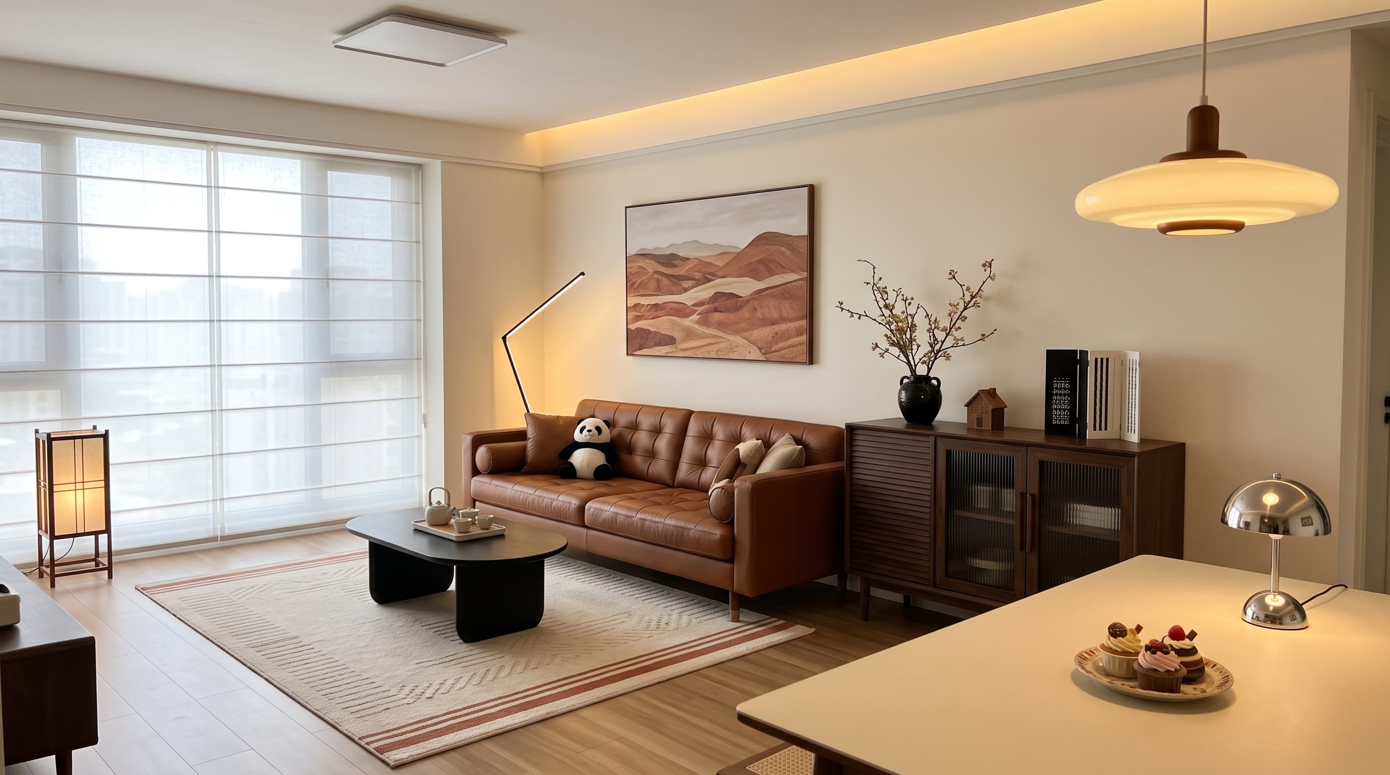 Contemporary interior featuring Nicola Oak flooring with fine linear grain and a clean plank design